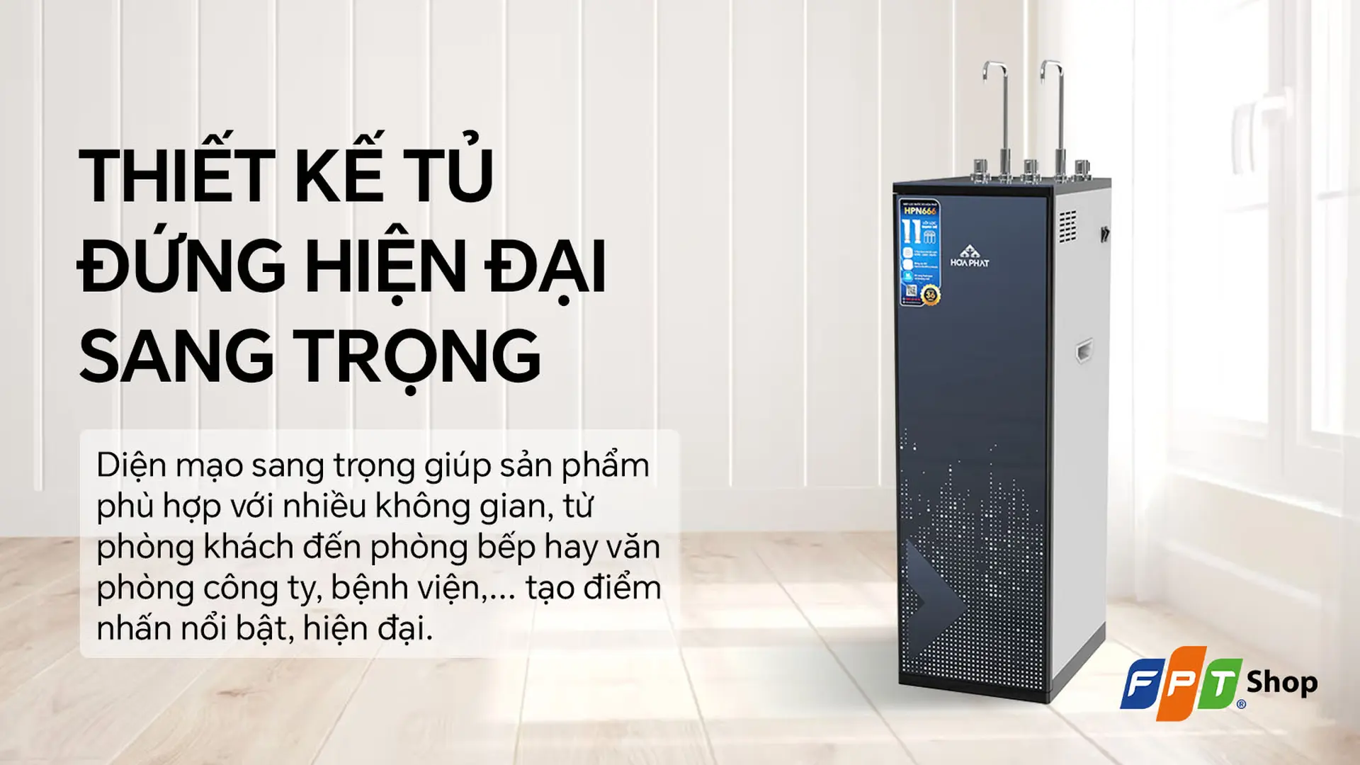 Máy lọc nước nóng lạnh RO Hydrogen Hòa Phát HPN666 11 lõi