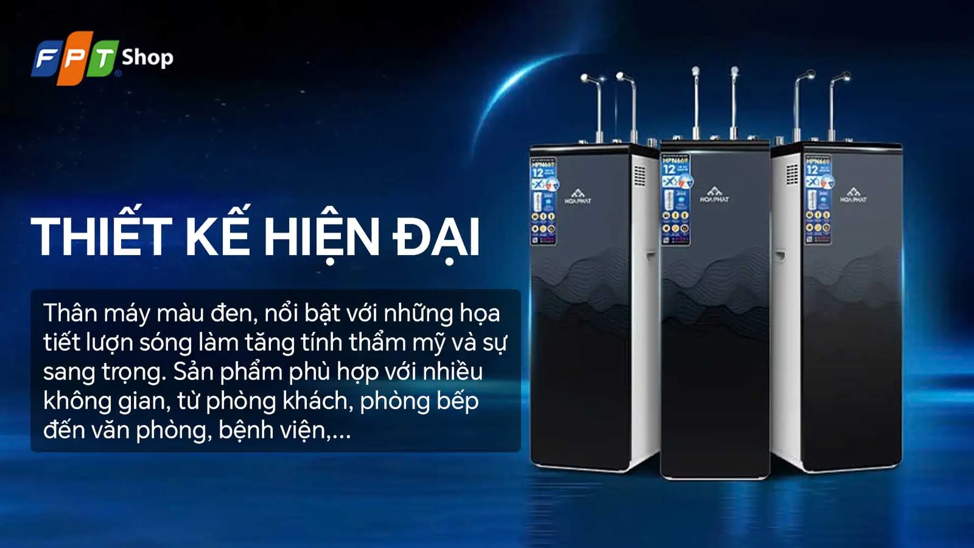 Máy lọc nước nóng lạnh RO Hydrogen Hòa Phát HPN669 12 lõi