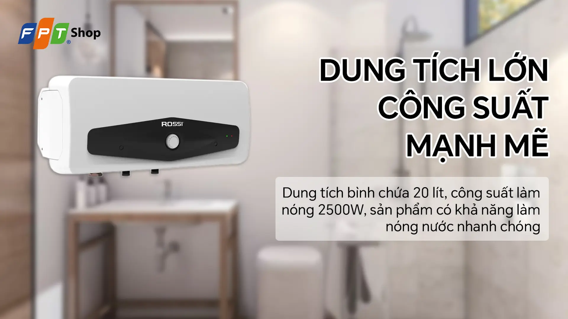 Máy nước nóng gián tiếp Rossi Eleganz-C 20 lít 2500W REC20SL