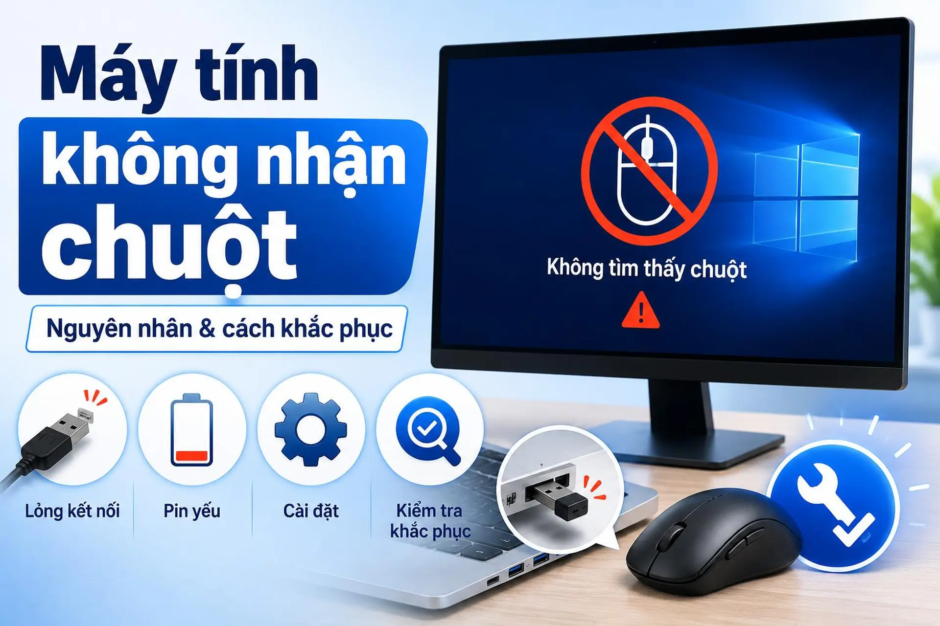 Máy tính không nhận chuột nguyên nhân do đâu và cách sửa lỗi chi tiết như thế nào?