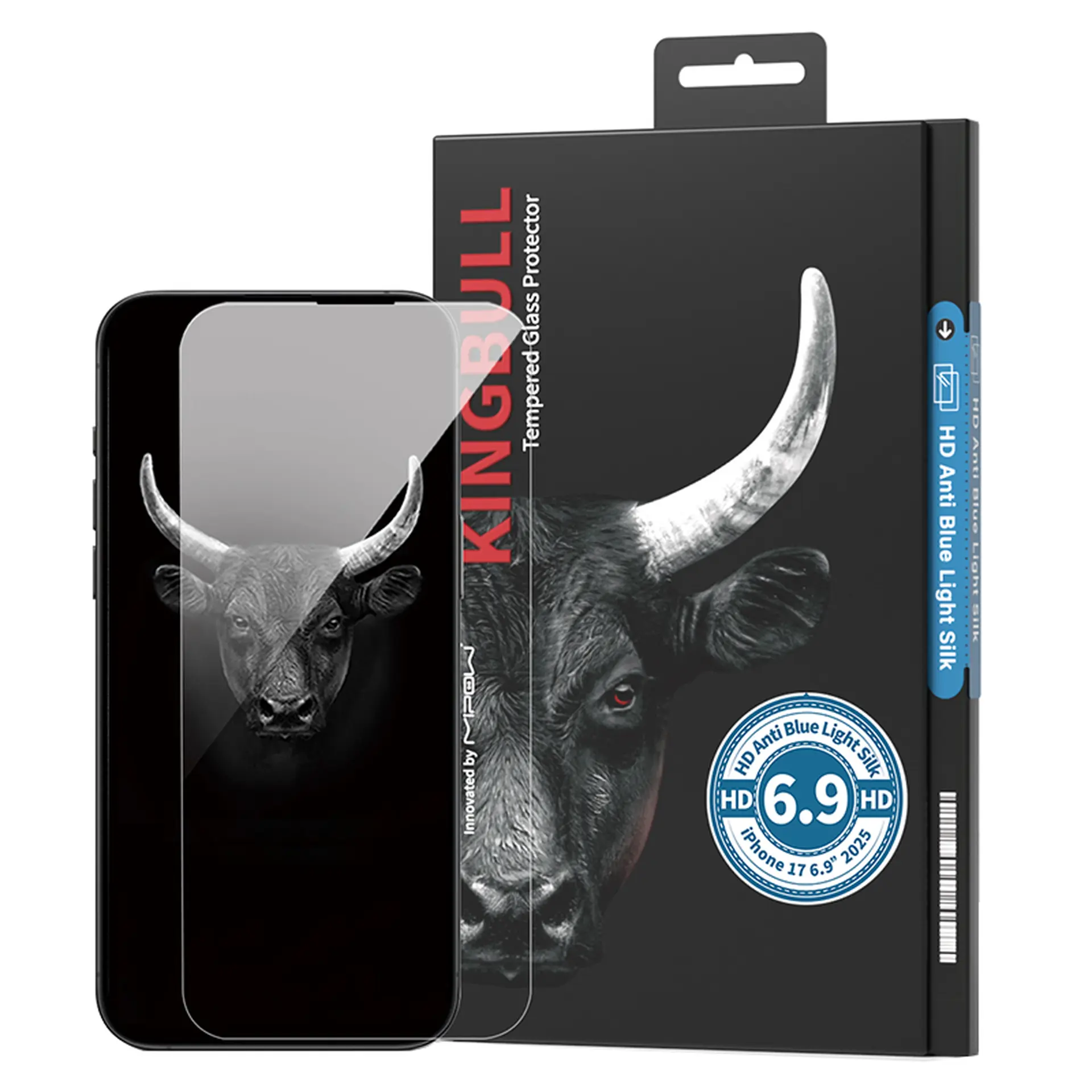 Miếng dán màn hình kính cường lực chống ánh sáng xanh iPhone 17 Pro Max/iPhone 16 Pro Max Mipow