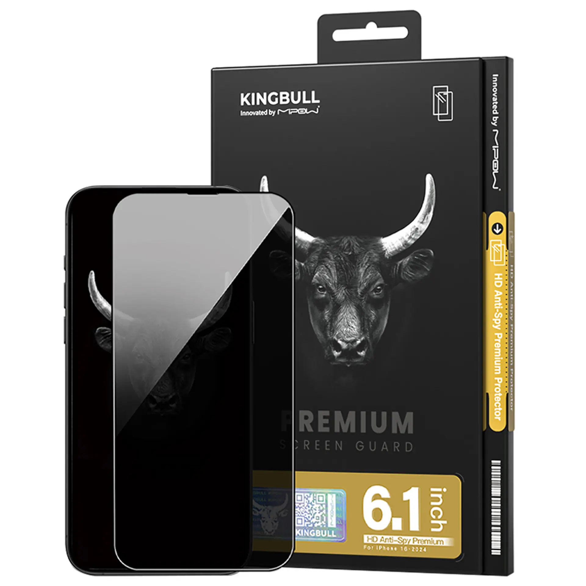 Miếng dán màn hình kính cường lực chống nhìn trộm iPhone 16 Mipow