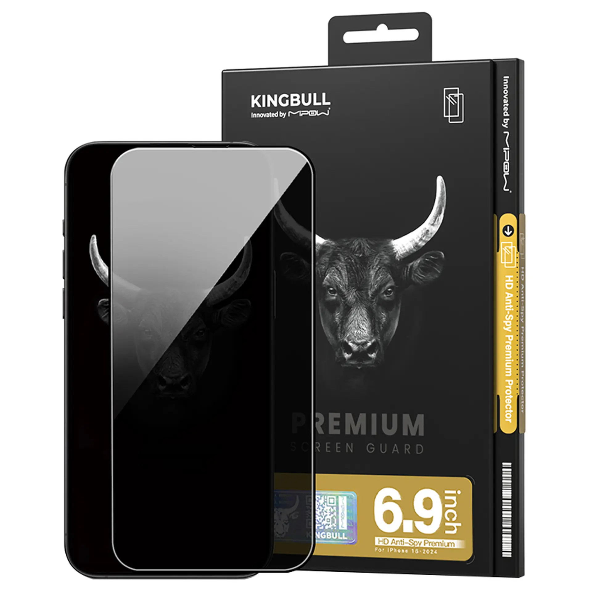 Miếng dán màn hình kính cường lực chống nhìn trộm iPhone 16 Pro Max Mipow