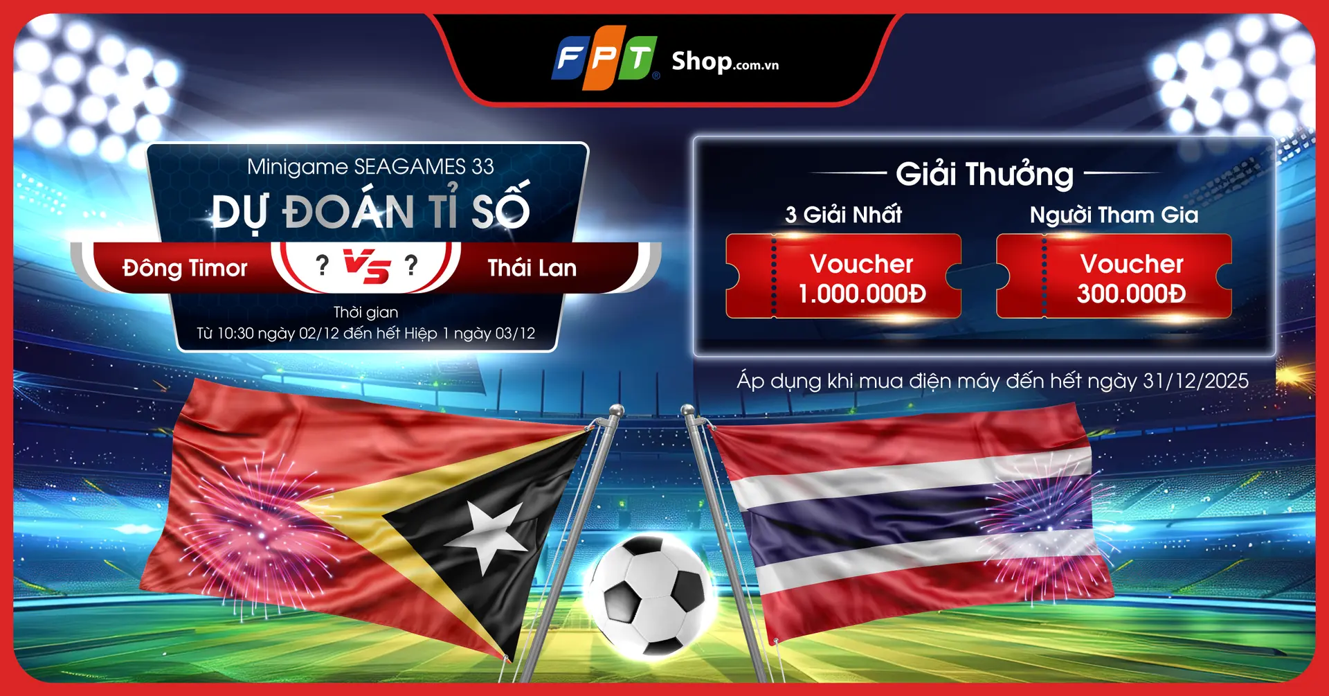 Minigame "Dự đoán SEA Games - Việt Nam Vô Địch" săn voucher đến 1 triệu