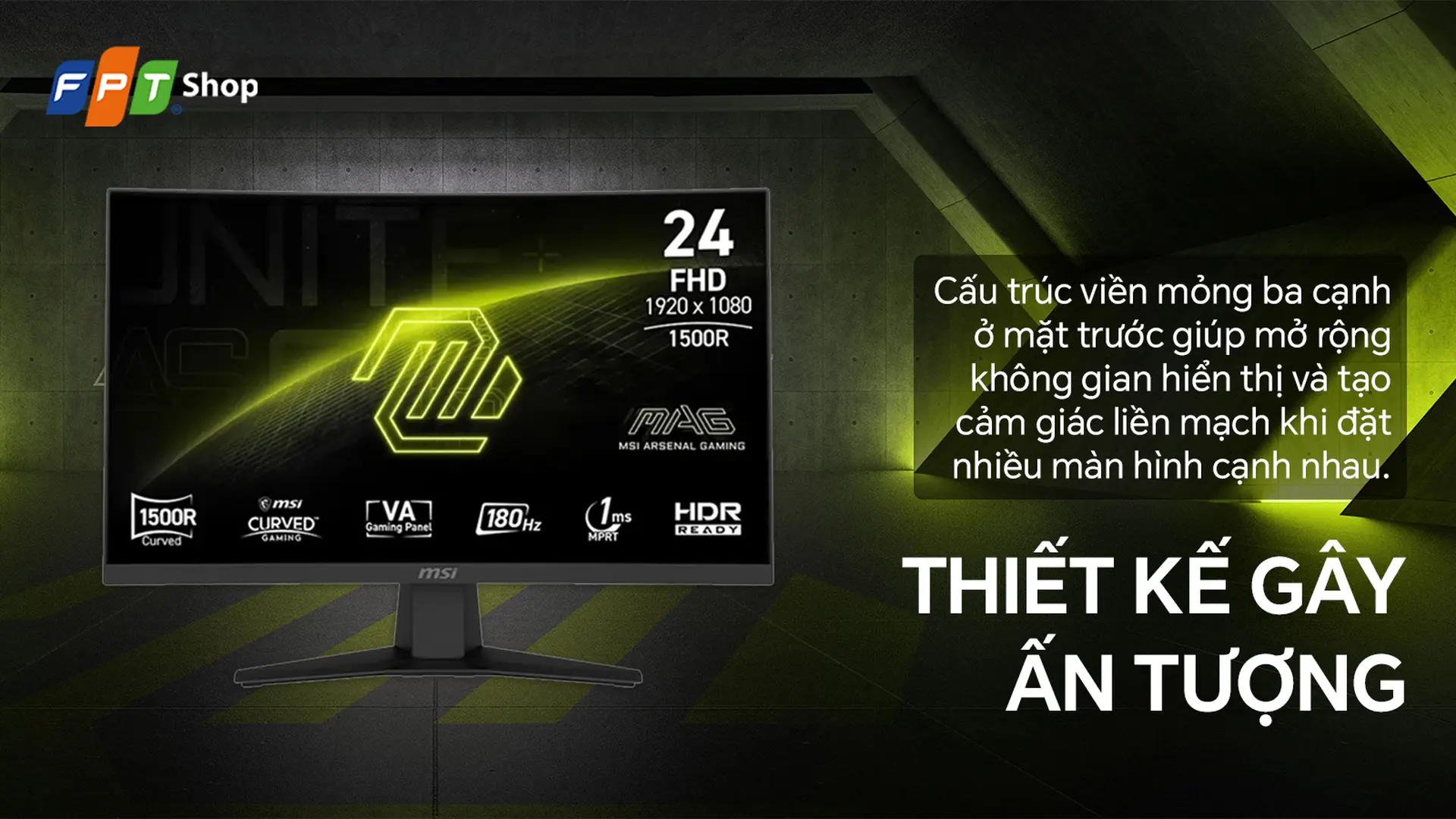 MSI MAG 244C/23.8inch FHD (1920x1080)/VA 180Hz/ Cong 1500R