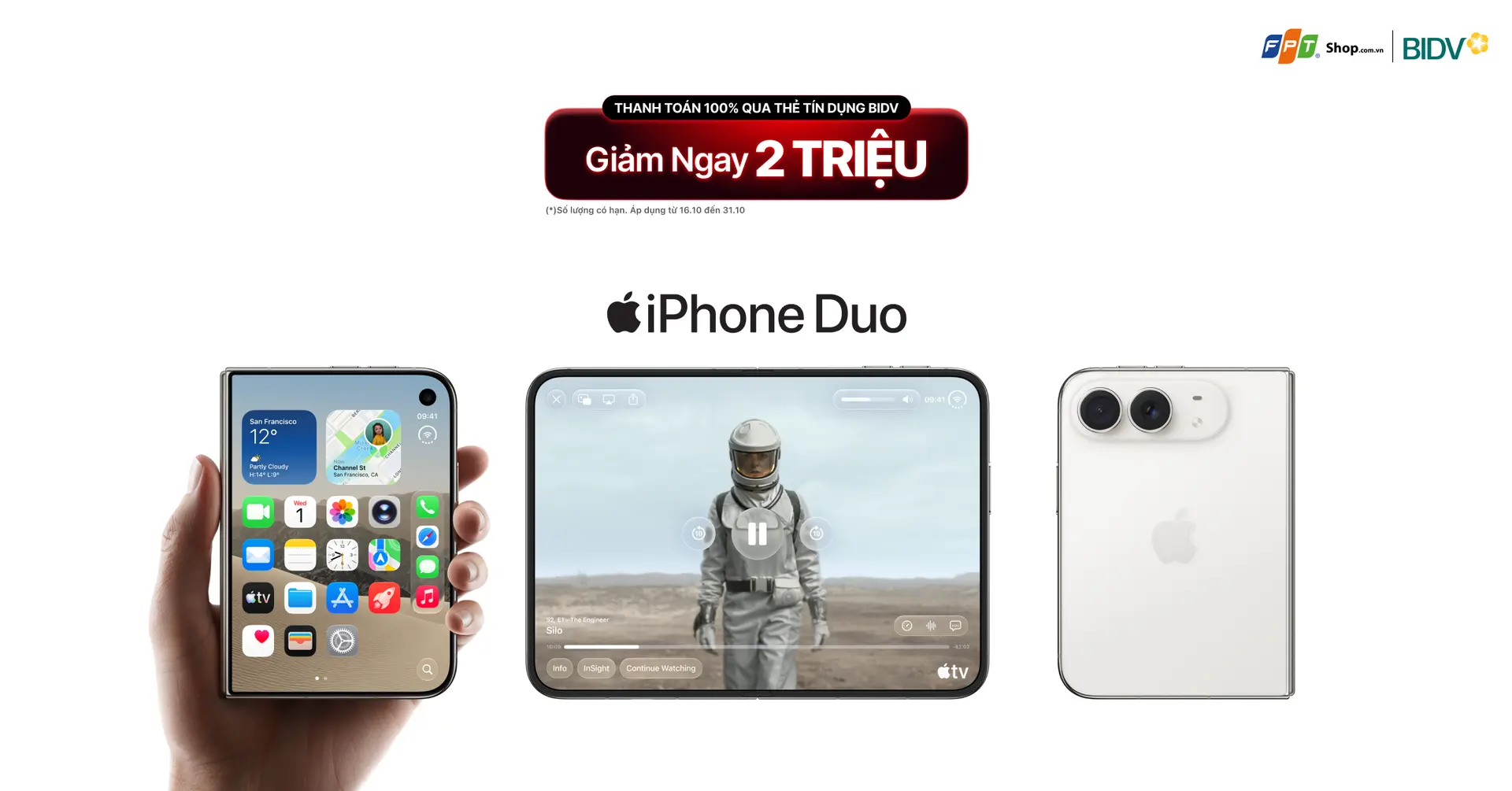 Mua iPhone Duo bằng thẻ BIDV, giảm ngay 2 triệu đồng tại FPT Shop