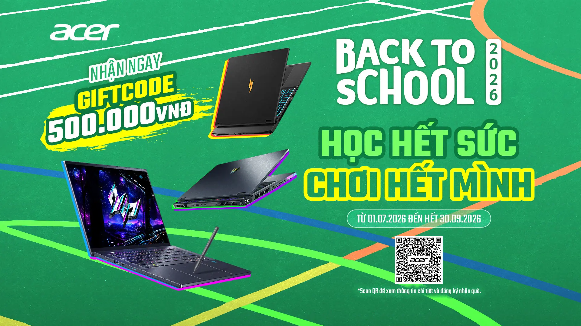 Mua laptop gaming Acer, nhận E-Gift Code 500.000 đồng