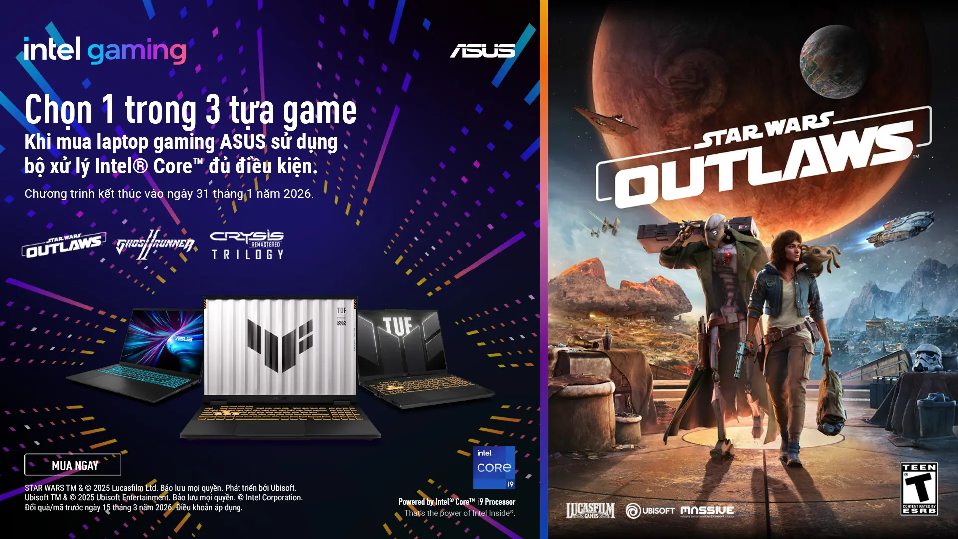 Mua laptop gaming ASUS trang bị Intel® Core™ - Nhận ngay game bản quyền hot