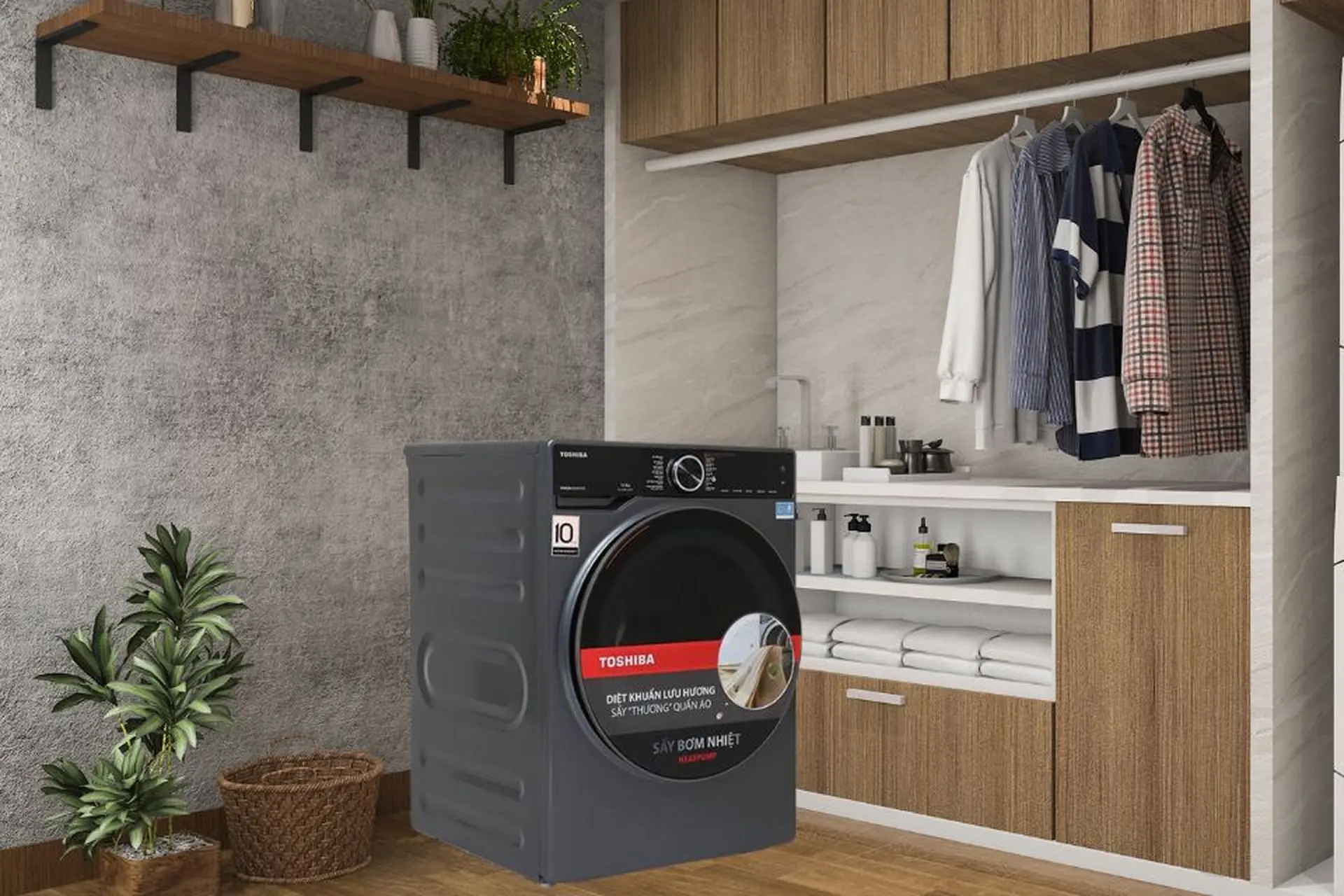 Mua máy sấy quần áo Toshiba ở đâu uy tín vừa tiết kiệm thời gian vừa bảo vệ quần áo bền đẹp