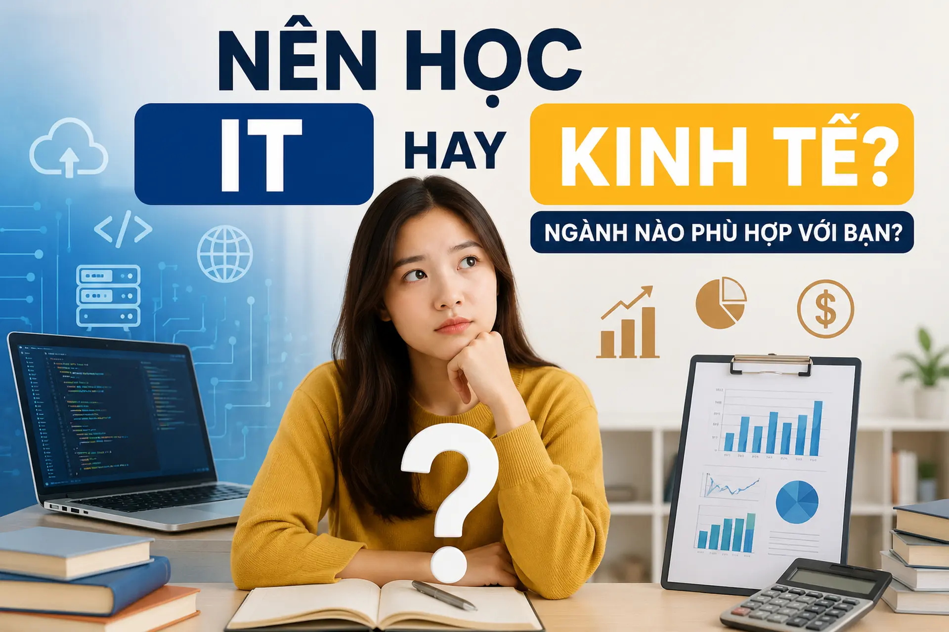 Nên học IT hay kinh tế? So sánh cơ hội việc làm, thu nhập và cách chọn ngành phù hợp