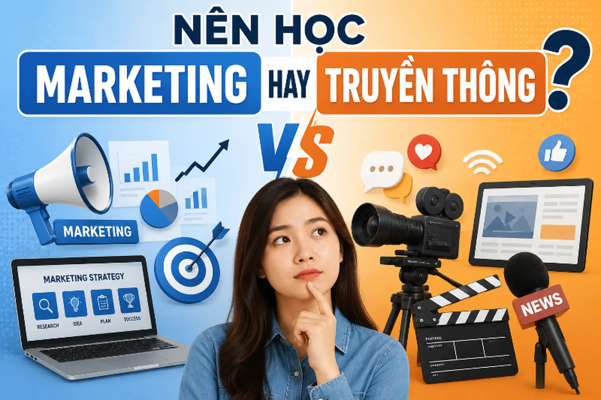 Nên học Marketing hay Truyền thông đa phương tiện? So sánh chi tiết để lựa chọn phù hợp