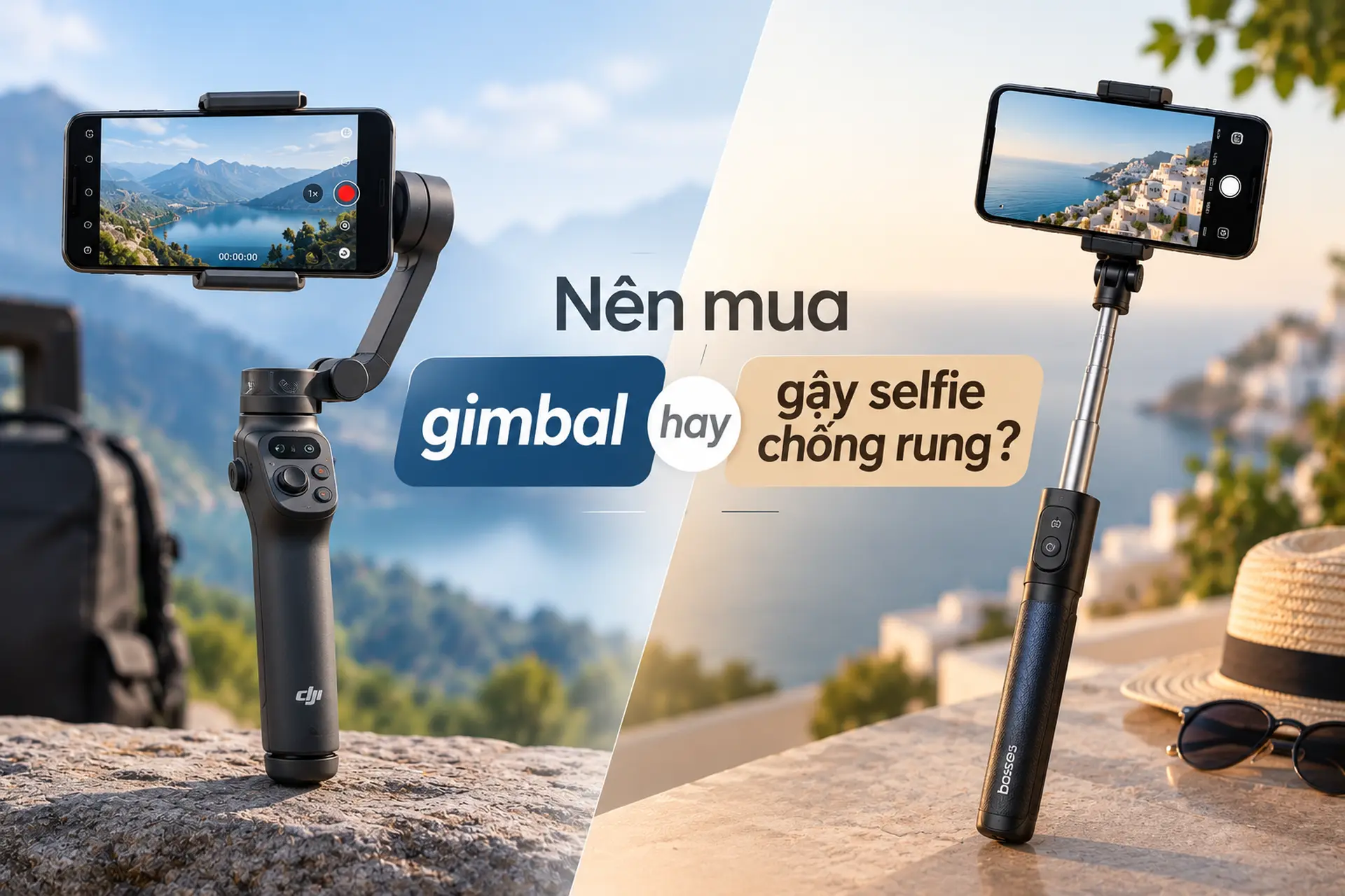 Nên mua gimbal hay gậy selfie chống rung? So sánh ưu nhược điểm và chọn theo nhu cầu