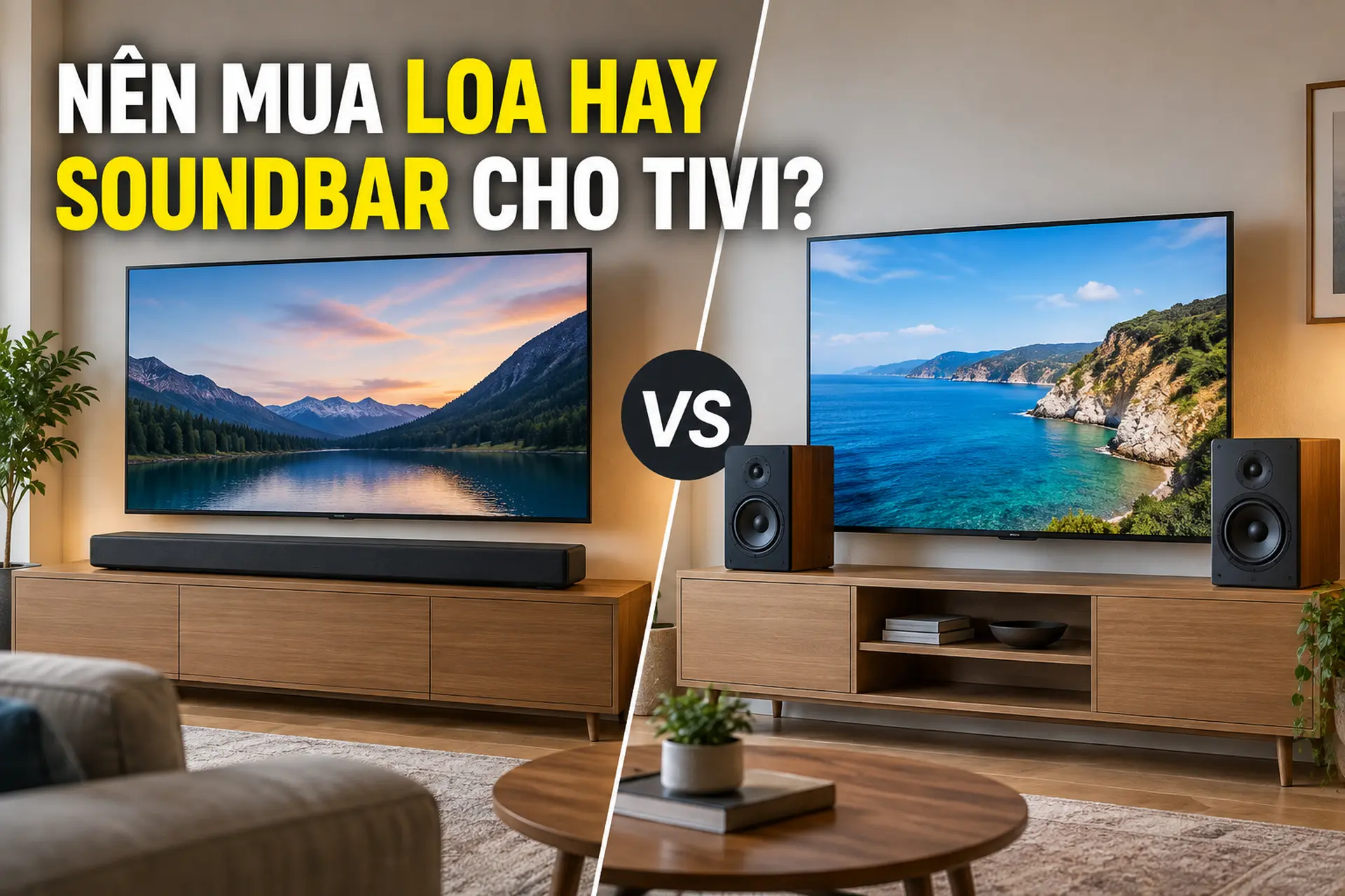 Nên mua loa hay soundbar cho tivi? So sánh chi tiết để chọn thiết bị âm thanh phù hợp