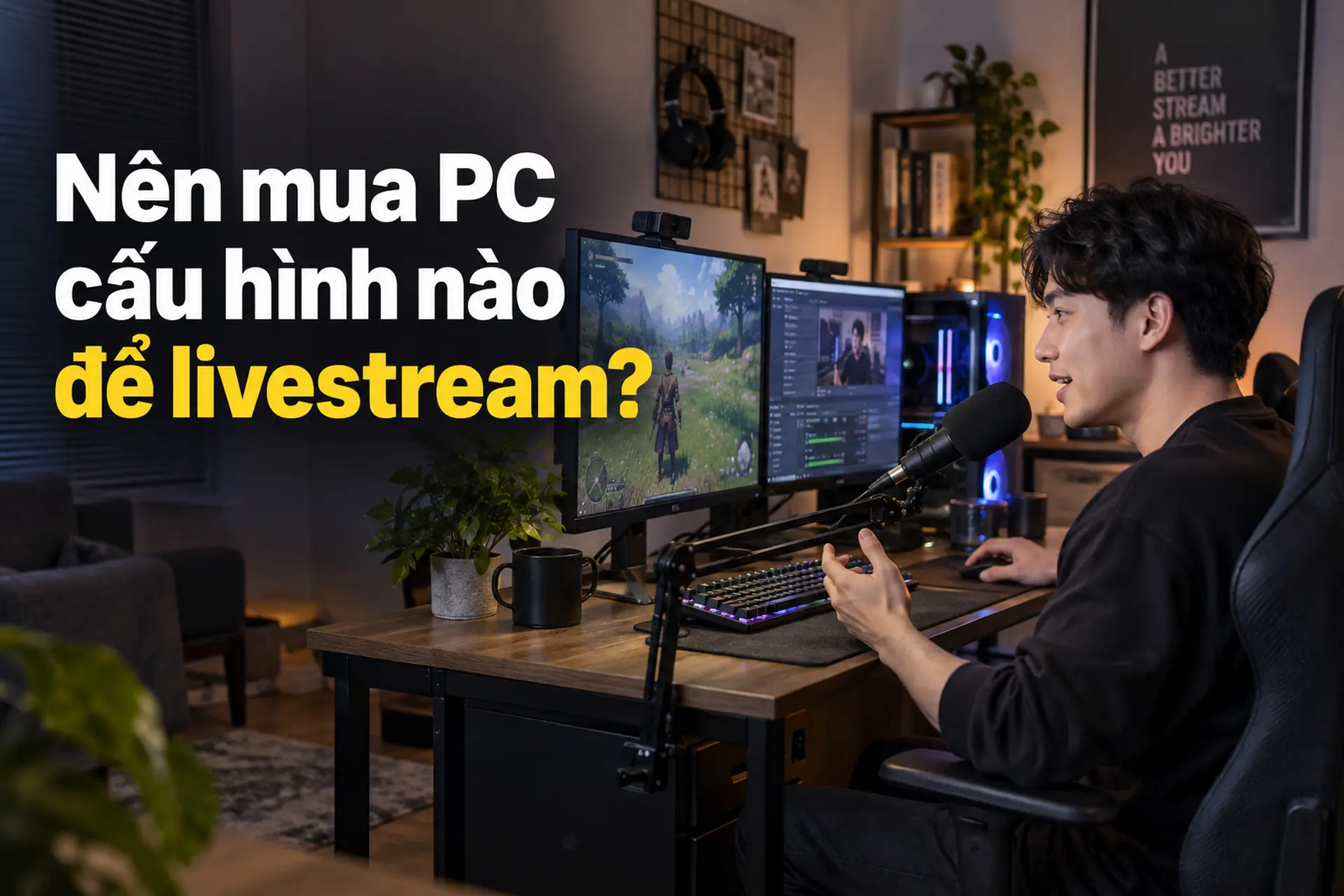 Nên mua PC cấu hình nào để livestream? Gợi ý build máy ổn định cho Full HD và game nặng