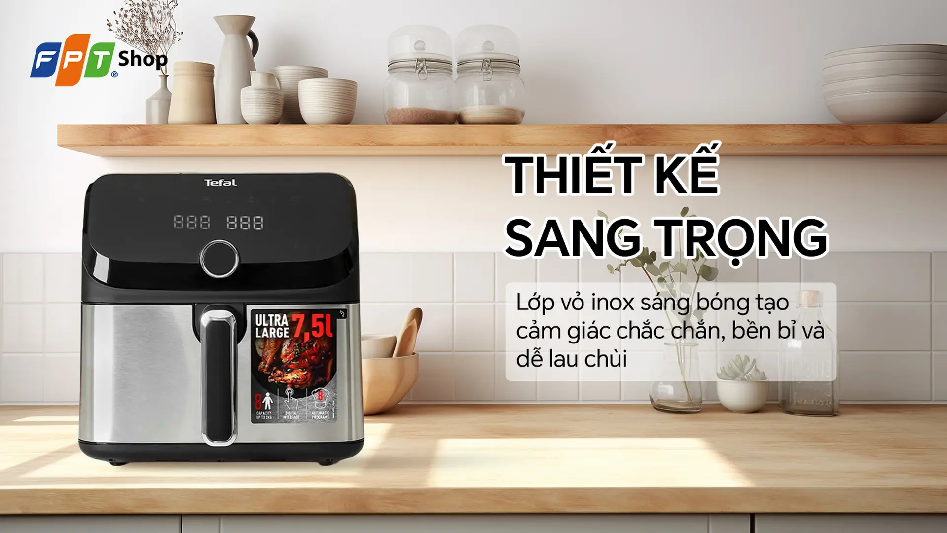 Nồi chiên không dầu điện tử Tefal 7.5 lít EY855D68