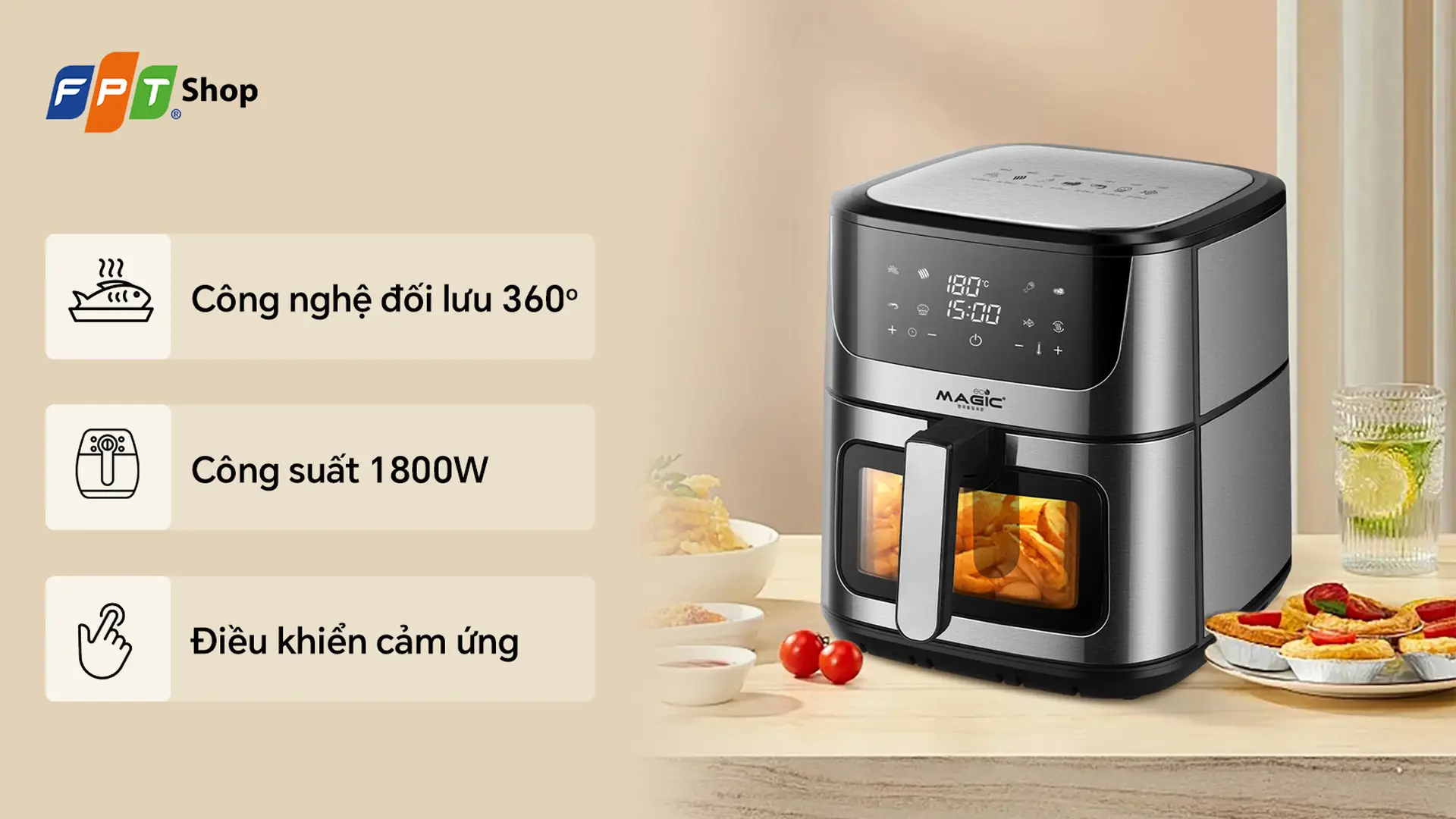 Nồi chiên không dầu điện tử Magic Eco 8 lít AC-129