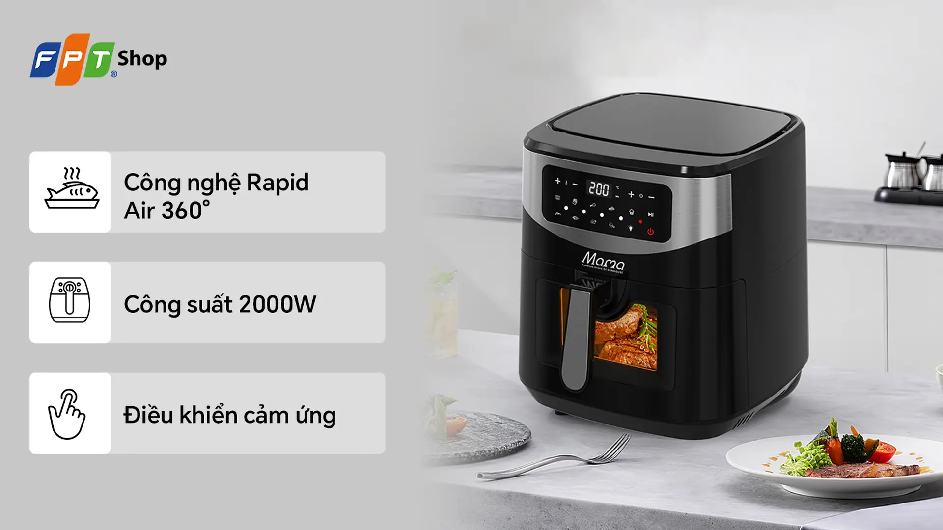 Nồi chiên không dầu điện tử Sunhouse Mama 10.5 lít SHD4093