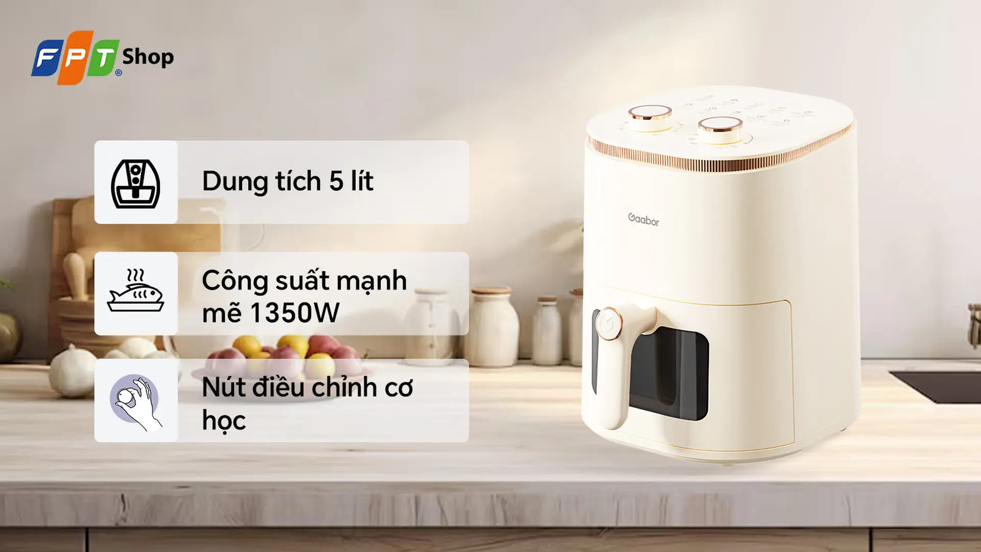 Nồi chiên không dầu Gaabor 5 lít AF-45M01A