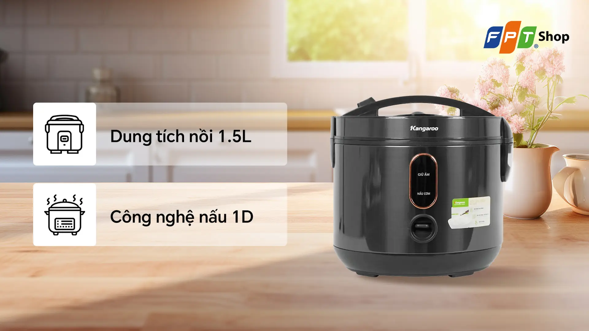 Nồi cơm điện Kangaroo 1.5 lít KGRC15M1