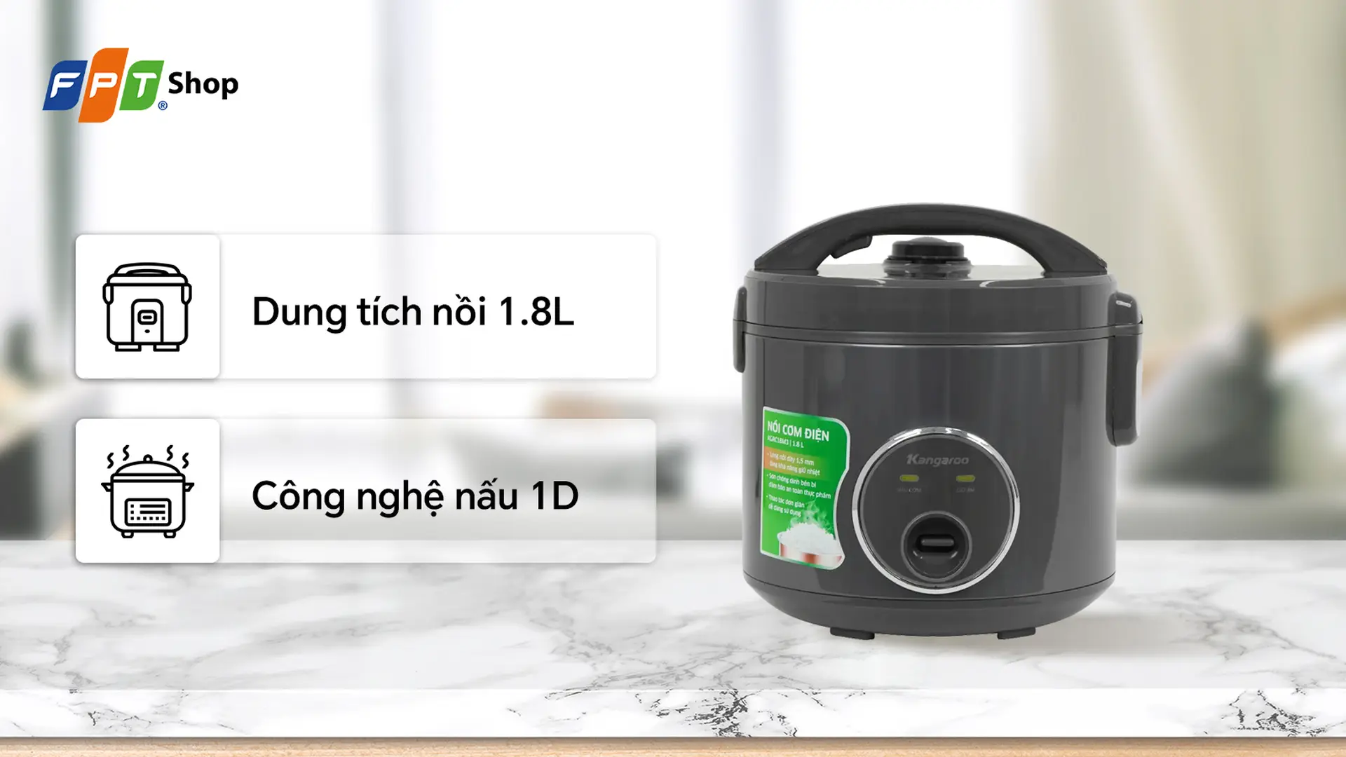 Nồi cơm điện Kangaroo 1.8 lít KGRC18M3