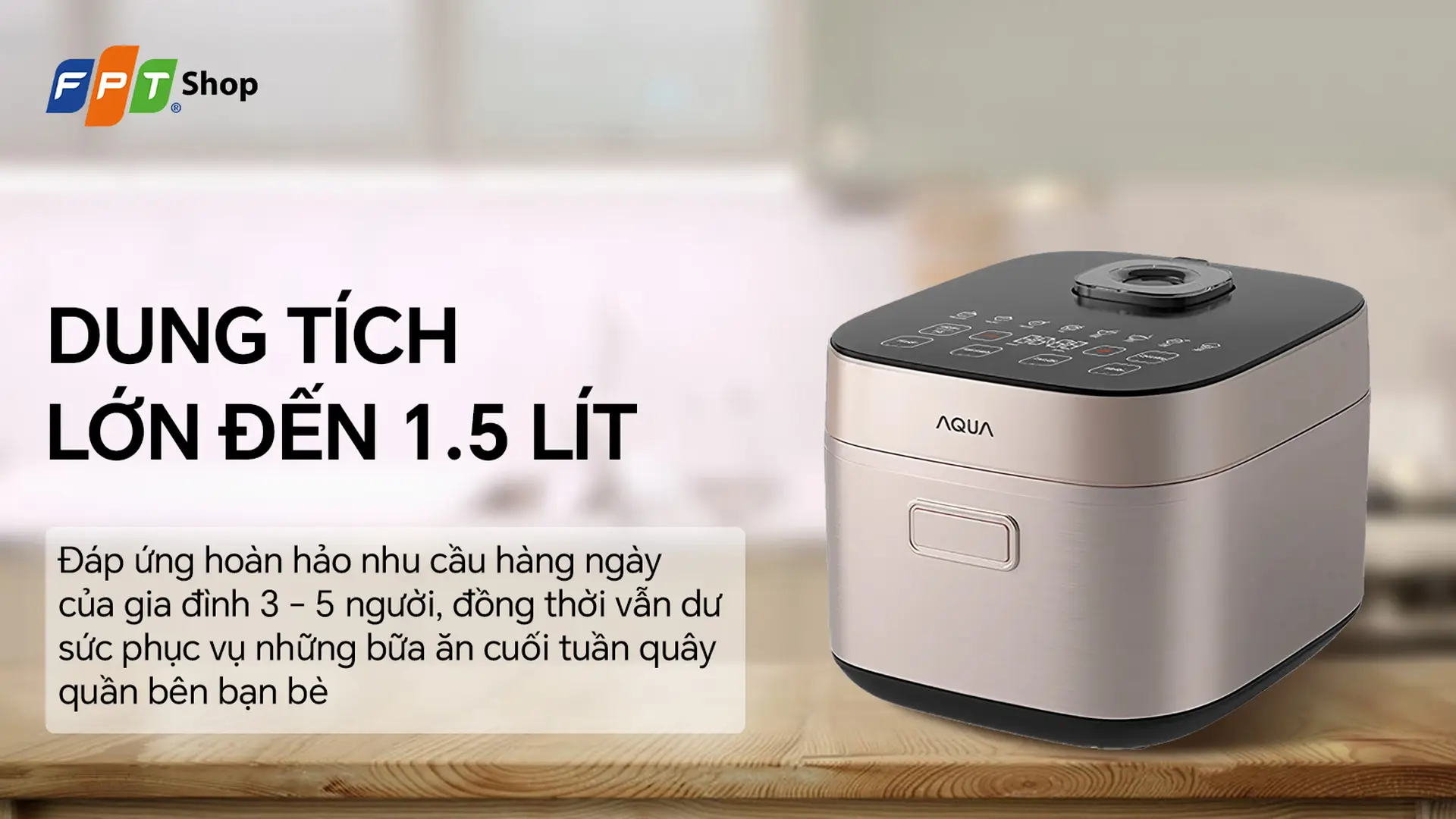 Nồi cơm điện tử Aqua 1.5 lít AQS-RBC401R(N)-VN