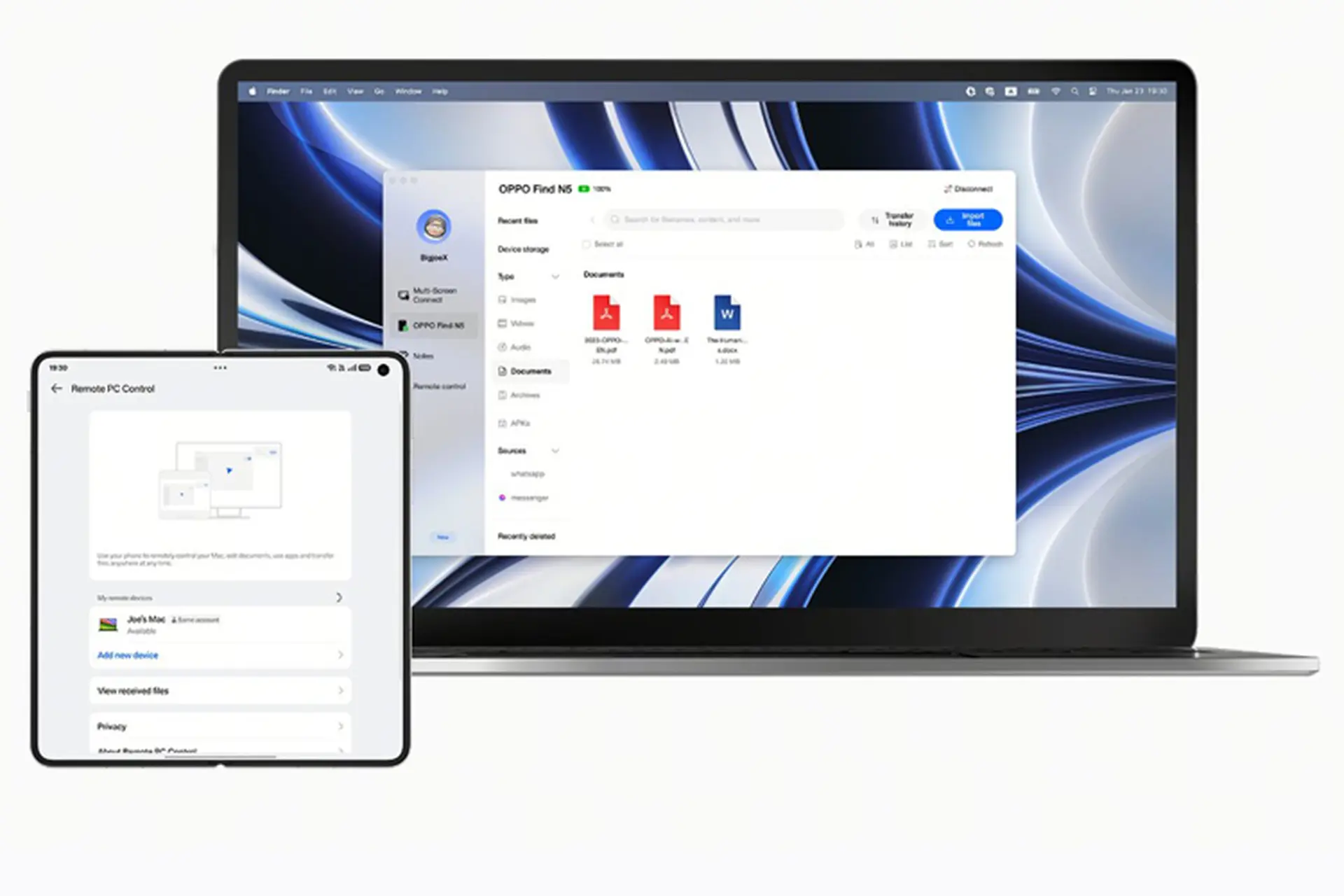 OPPO Find N5 hỗ trợ kết nối macOS với tính năng điều khiển từ xa