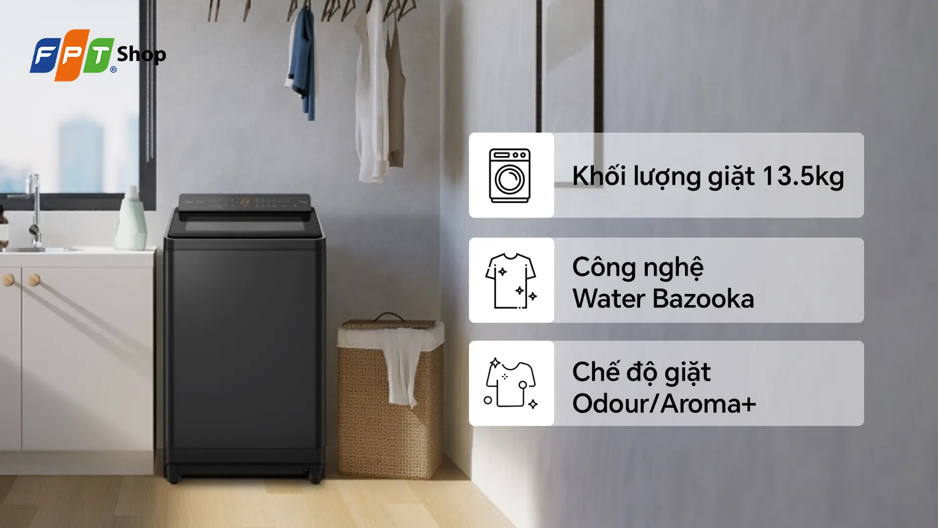 Máy giặt cửa trên Panasonic Inverter 13.5 kg NA-FD135X3BV