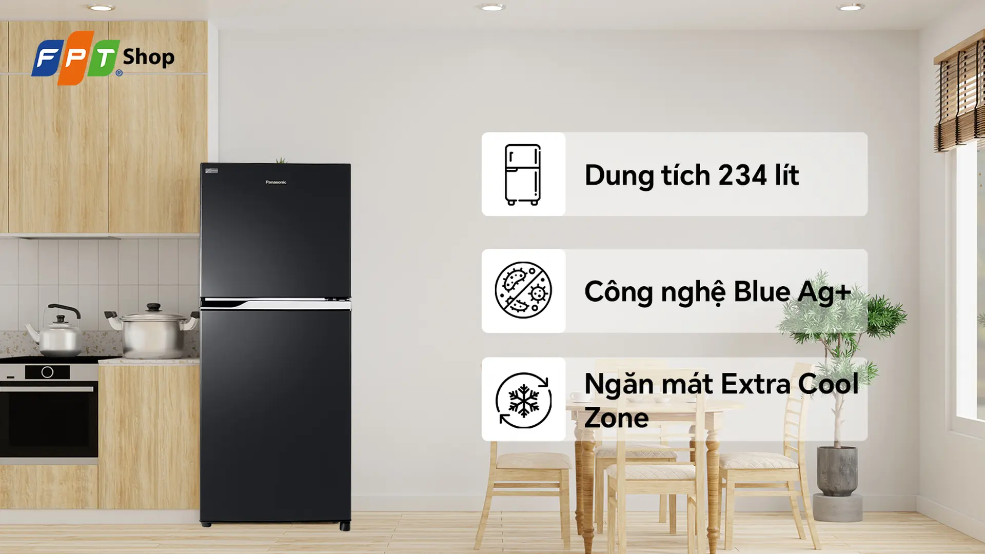 Panasonic Inverter 234 lít NR-TV261BPKV