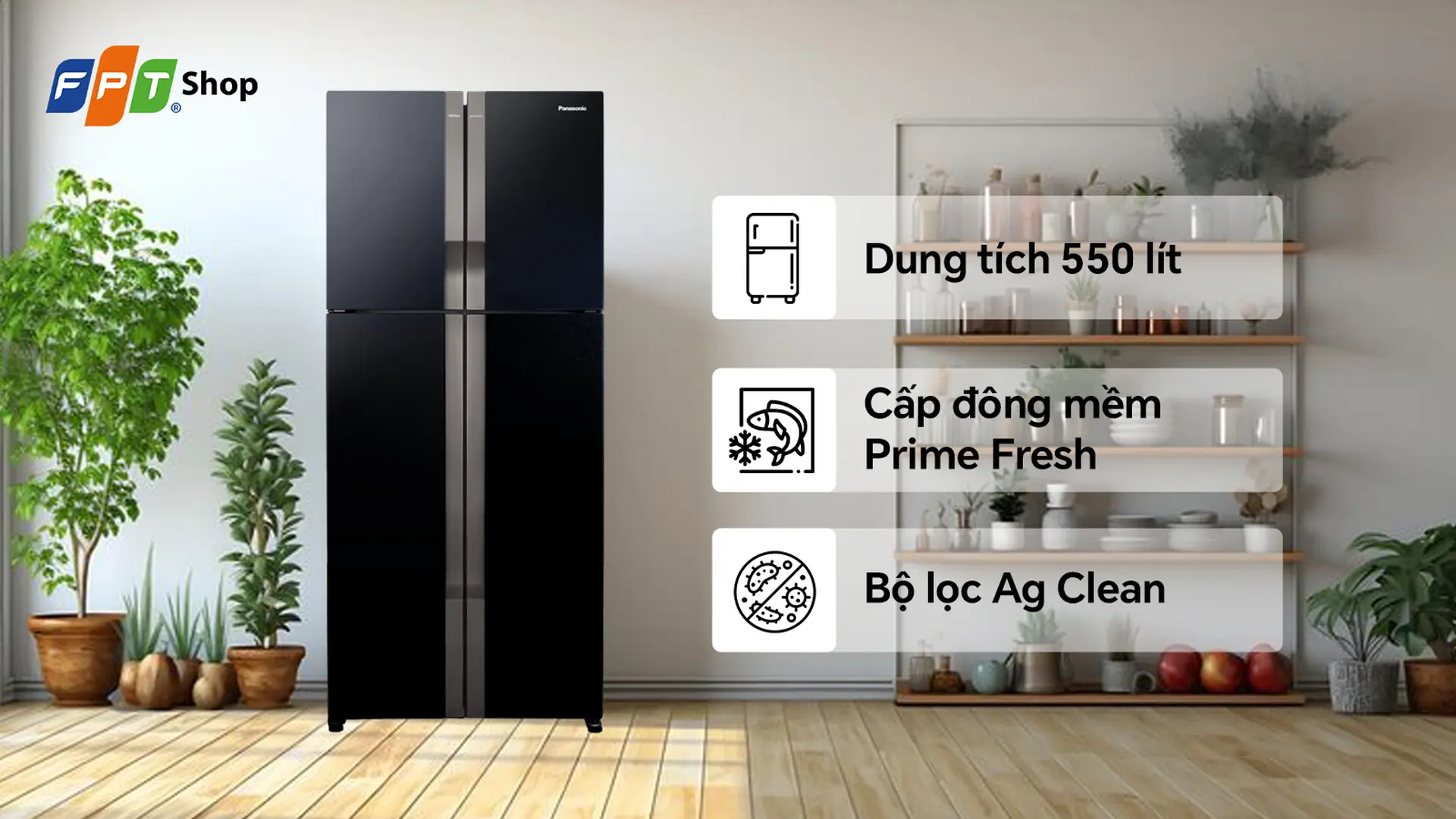 Panasonic Inverter Multi Door 550 lít NR-DZ601VGKV