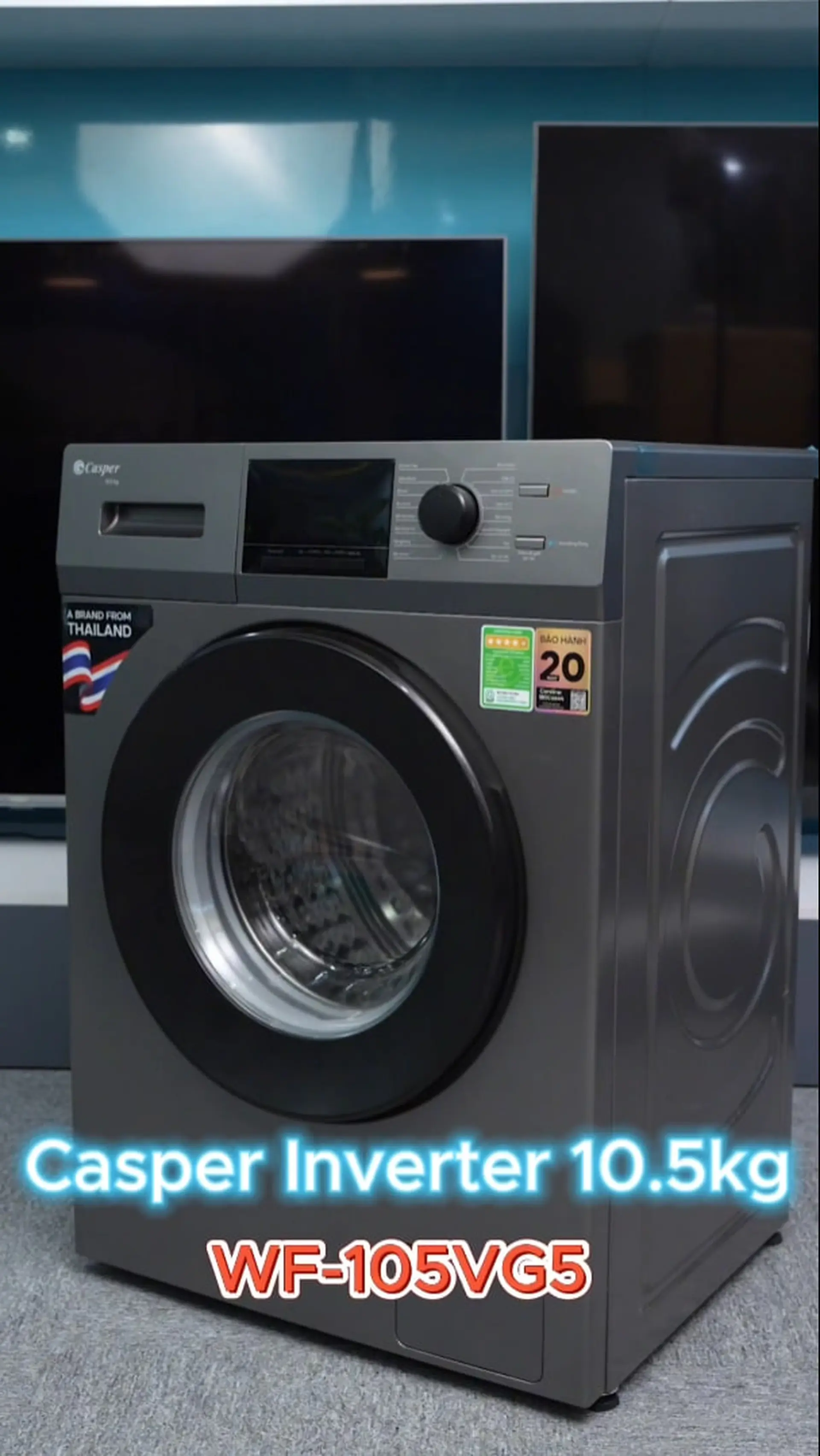 Máy giặt cửa trước Casper Inverter 10.5kg WF-105VG5: Inverter BLDC giảm thiểu tiếng ồn và rung lắc!!!
