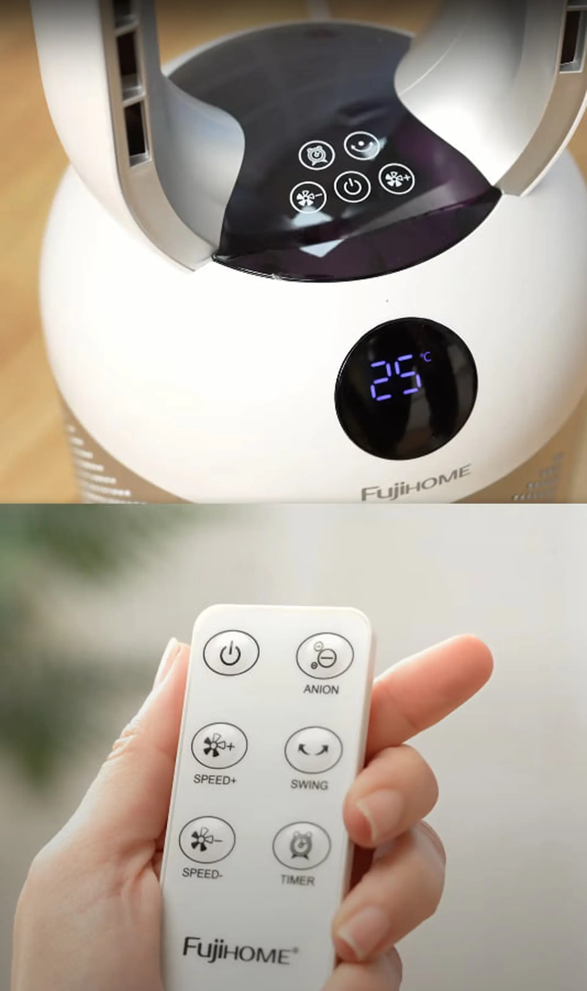 Quạt không cánh tích hợp lọc không khí Fujihome BF307DC
