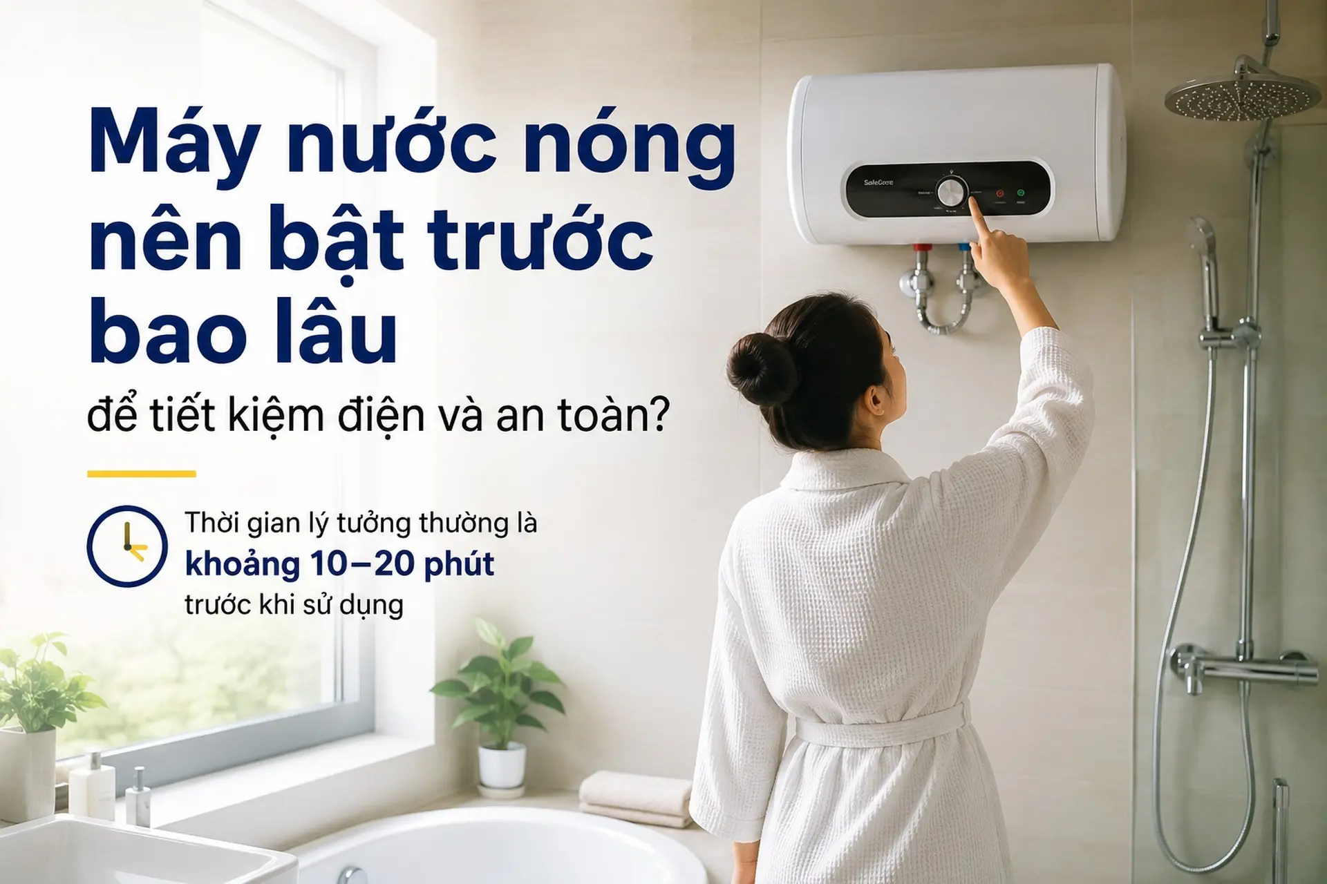 Máy nước nóng nên bật trước bao lâu để an toàn và tiết kiệm điện?