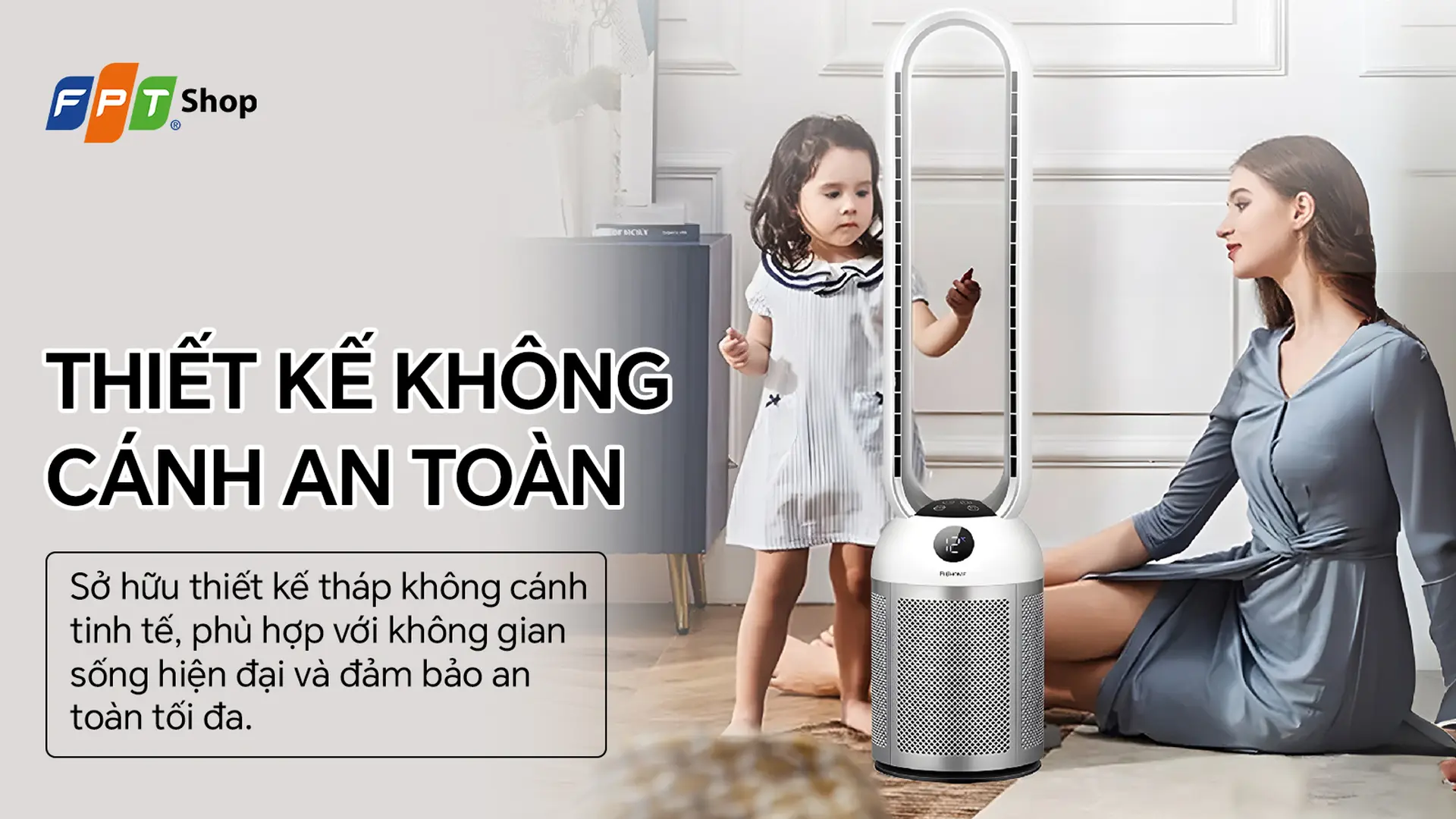 Quạt không cánh tích hợp lọc không khí Fujihome BF307DC 35W