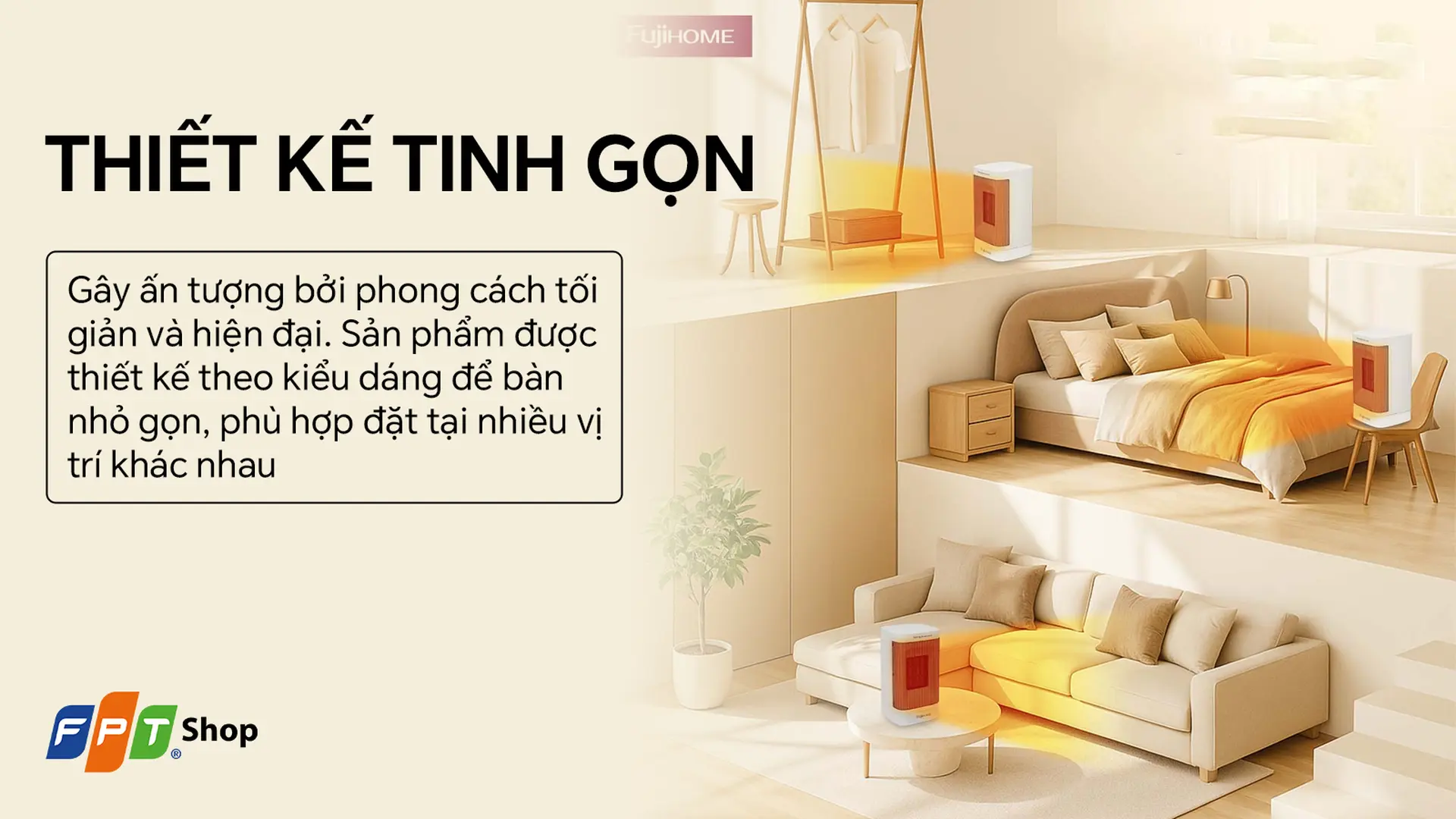 Quạt sưởi gốm Ceramic mini Fujihome FH600 600W
