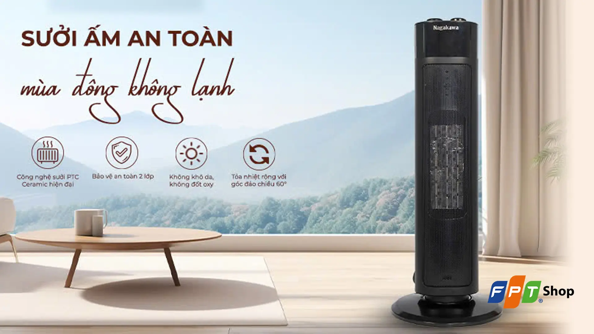 Quạt sưởi gốm Nagakawa NEH8356 2000W