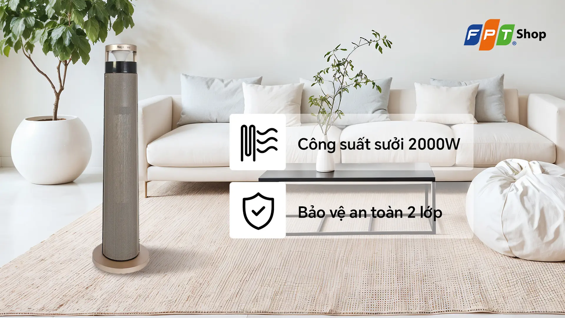 Quạt sưởi gốm Nagakawa NEH8389 2000W