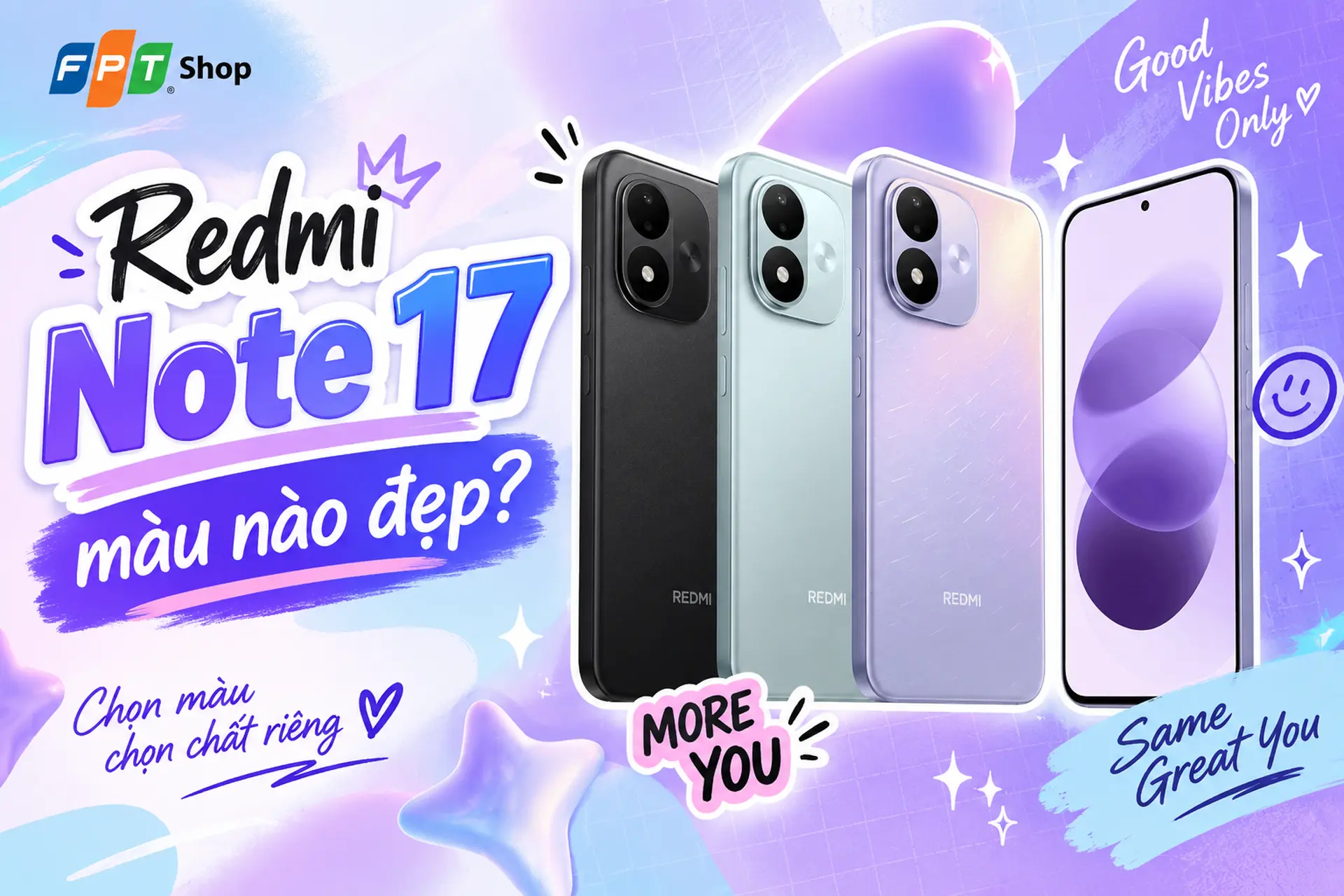 Redmi Note 17 màu nào đẹp? Khám phá 3 màu sắc và gợi ý chọn phiên bản phù hợp