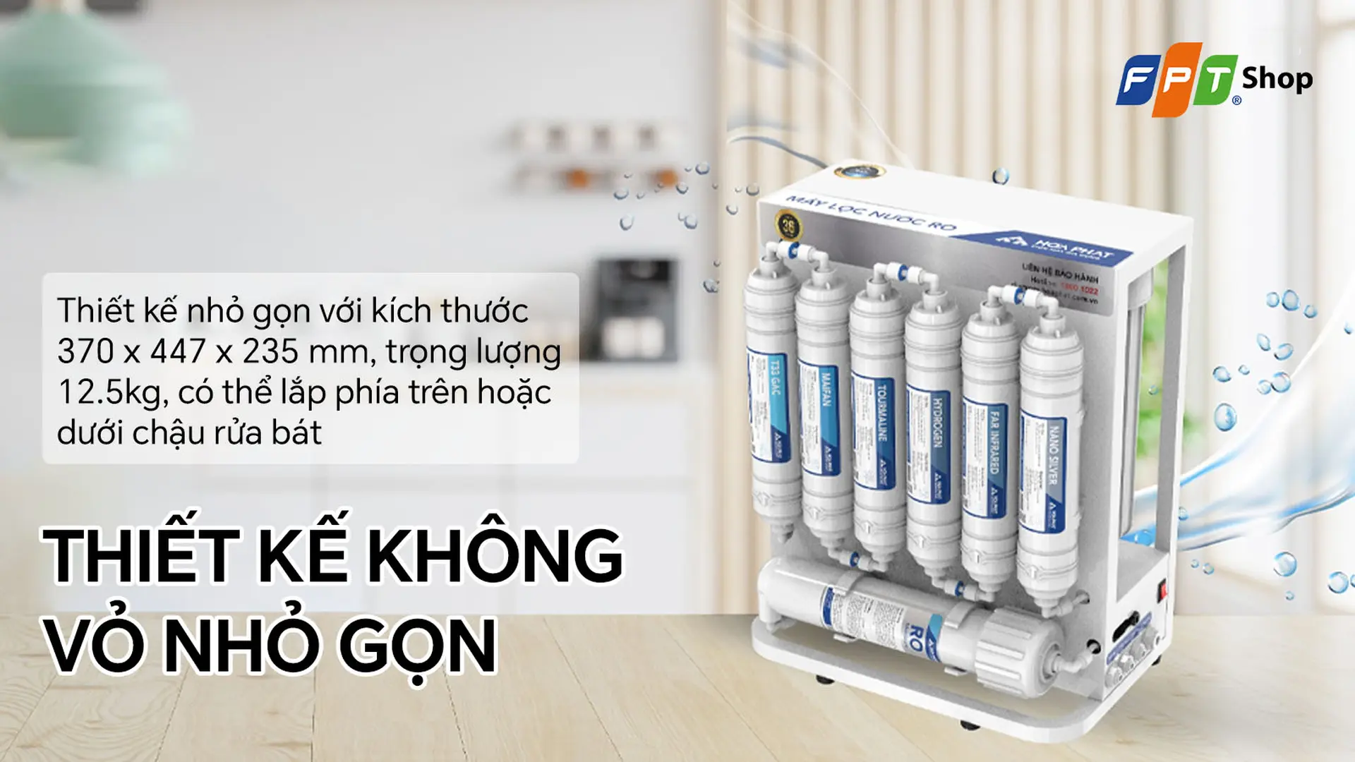 Máy lọc nước RO Hydrogen Hoà Phát HWU1A 1022 10 lõi
