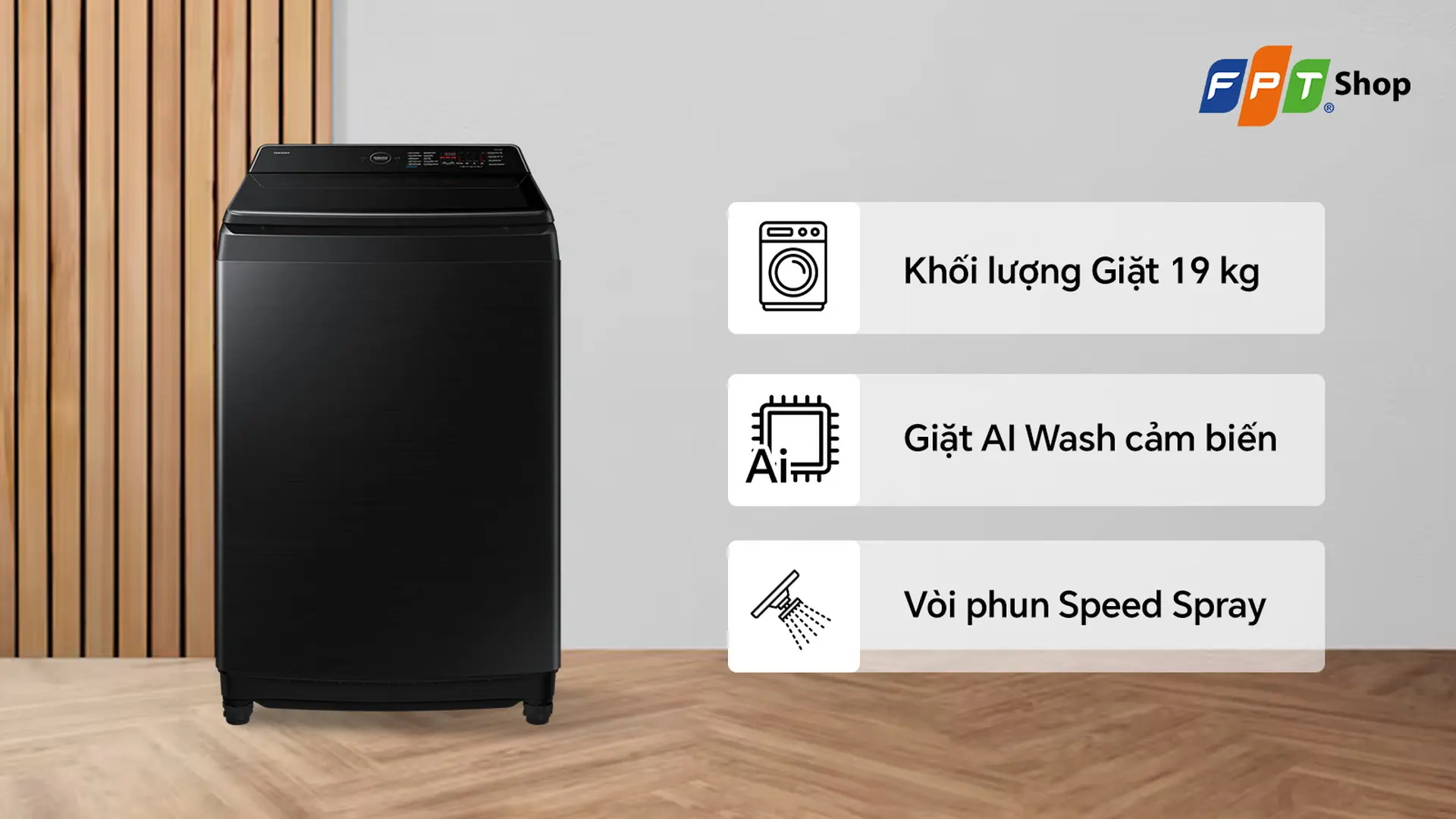 Máy giặt cửa trên Samsung BeSpoke AI Ecobubble Inverter 19kg WA80F19B9BSV