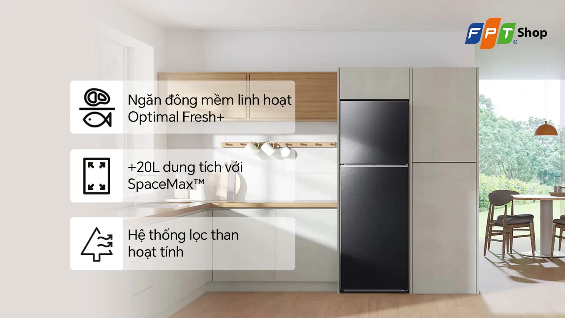 Tủ lạnh ngăn đá trên Samsung Inverter 305 lít RT31CG5424B1SV