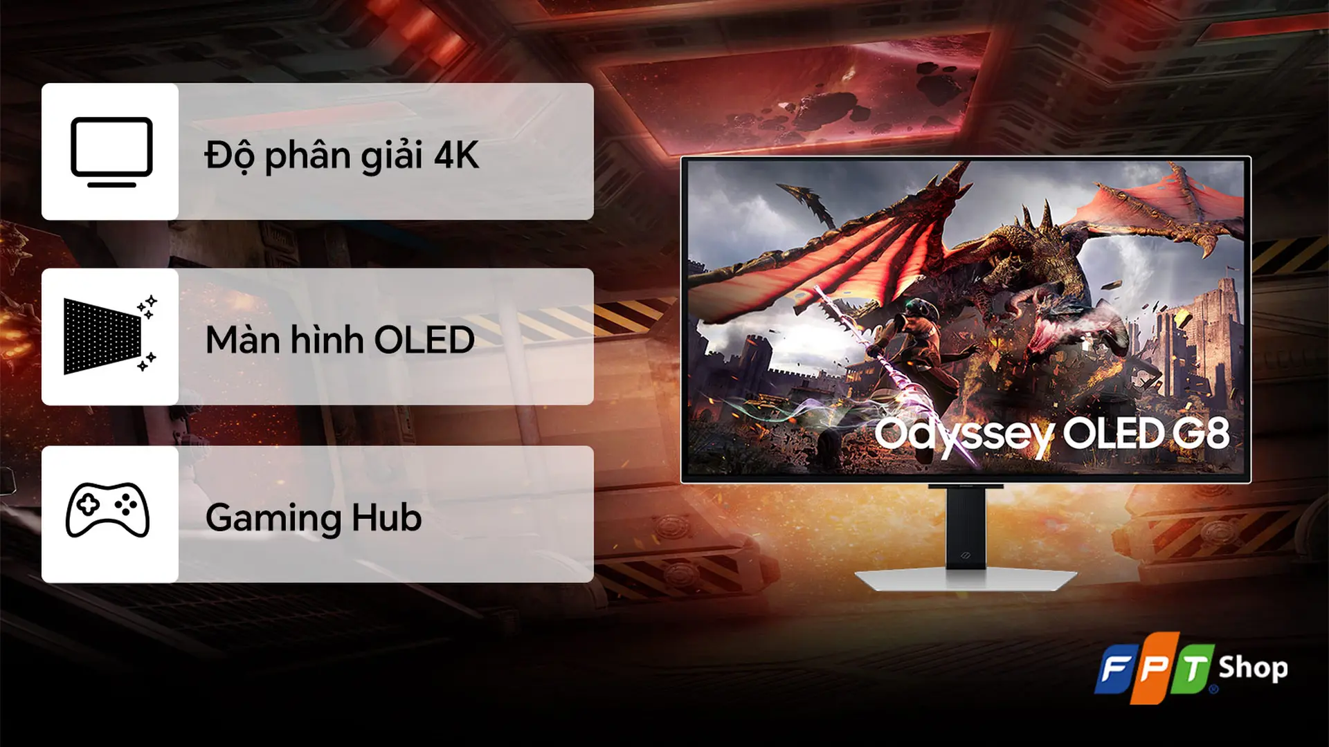 Màn hình Gaming Samsung Odyssey G8 LS32DG802SEXXV 32 inch/UHD (3840x2160)/OLED/144Hz