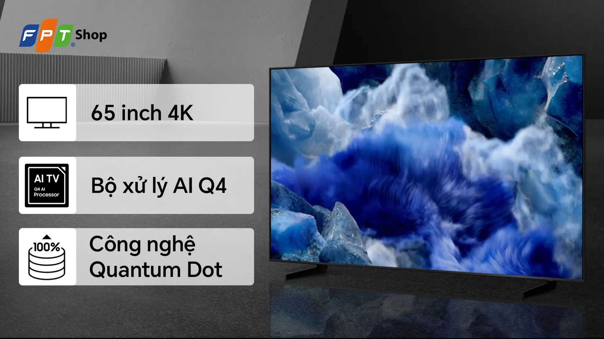 Samsung Smart AI Tivi QLED 65 inch 4K QA65Q8FA
