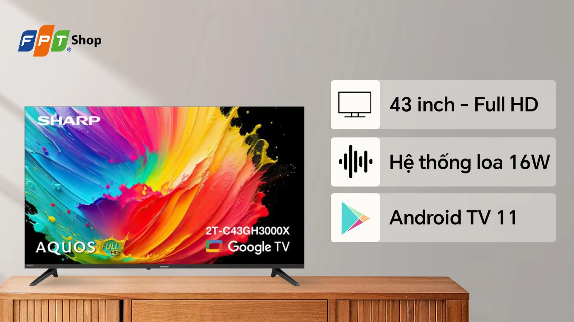 Sharp Google TV 43 inch Full HD 2T-C43GH3000X