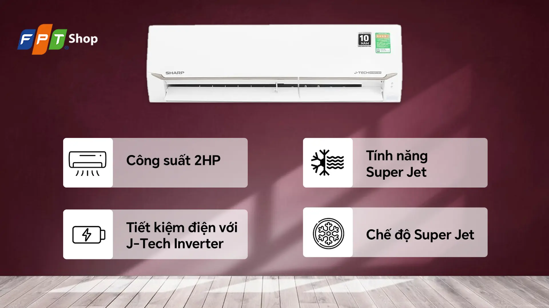 Máy lạnh Sharp J-Tech Inverter 2 HP AH-X18CEWC