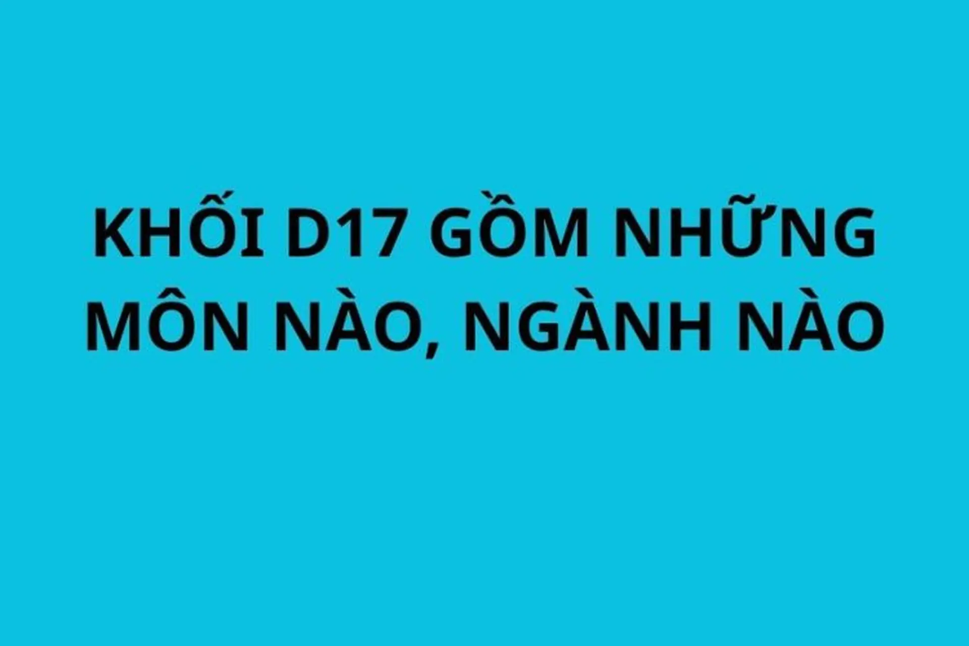 D17 gồm những môn nào, ngành nào? Khám phá các lĩnh vực đào tạo và cách ôn thi mã ngành D17
