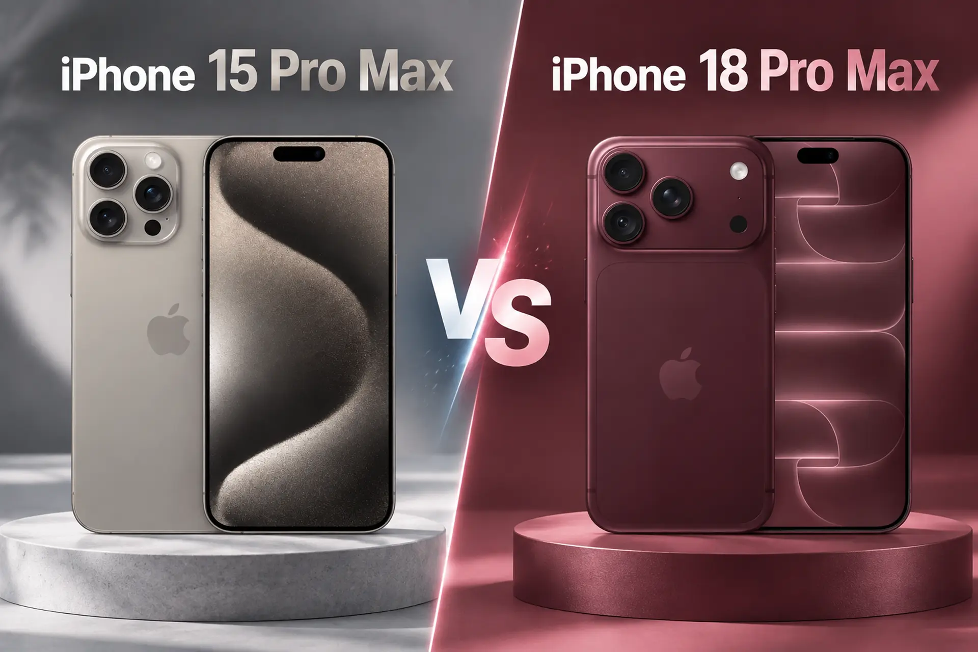 So sánh iPhone 15 Pro Max và iPhone 18 Pro Max để làm rõ những nâng cấp đáng chú ý