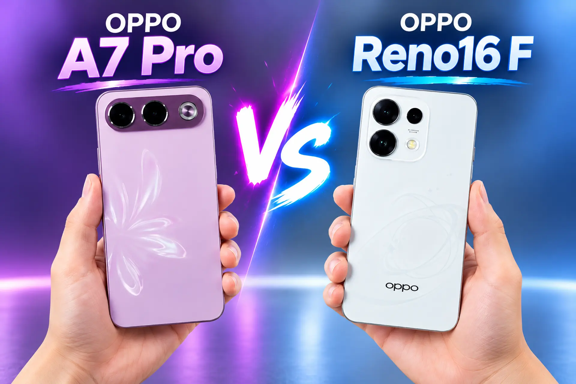 So sánh OPPO A7 Pro và OPPO Reno16 F chi tiết để làm rõ sự khác biệt về pin, camera, hiệu năng