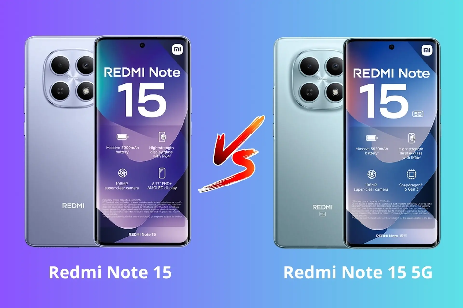 So sánh Redmi Note 15 và Redmi Note 15 5G: Chênh nhau 1.5 triệu, nên chọn máy nào?