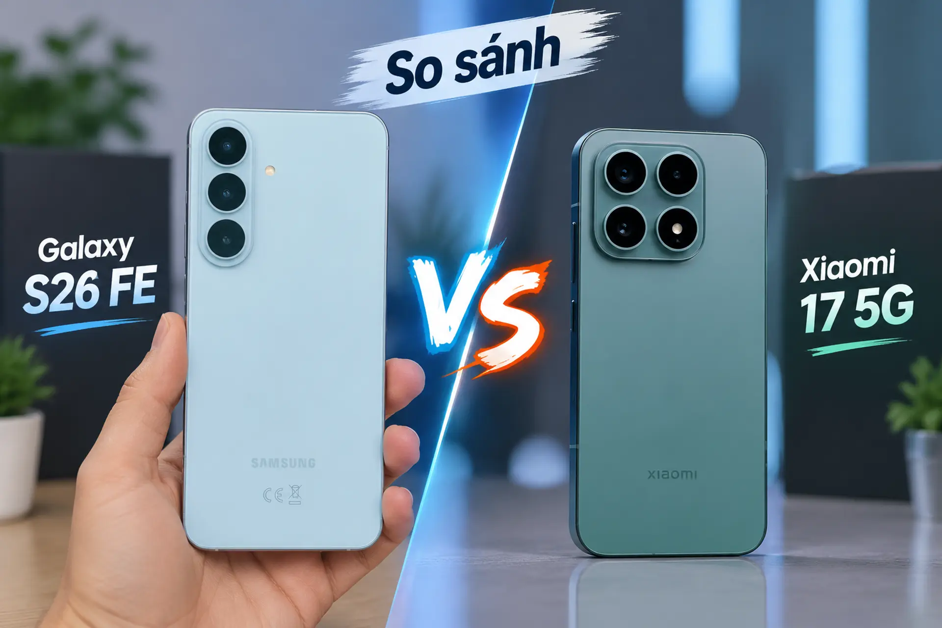 So sánh S26 FE và Xiaomi 17: Khác biệt rõ từ kích thước, camera đến pin
