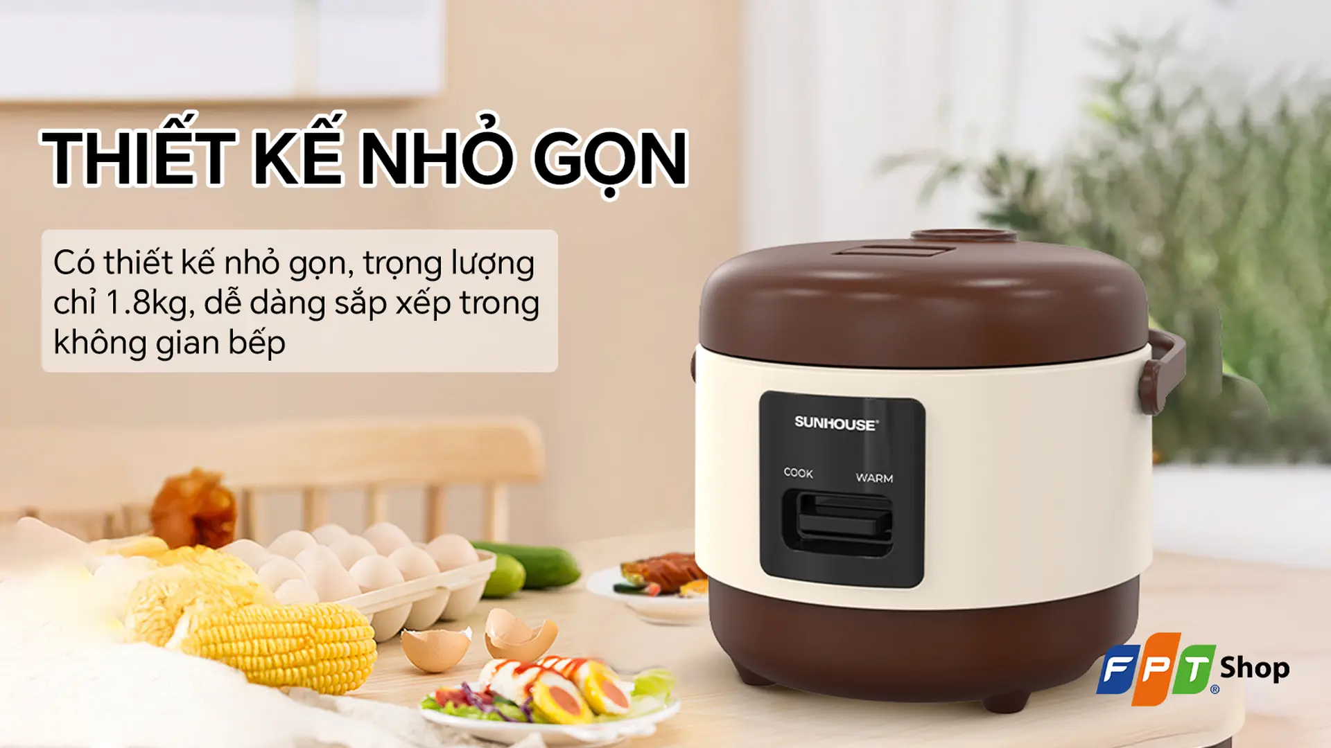 Nồi cơm điện Sunhouse 0.8 lít SHD8201